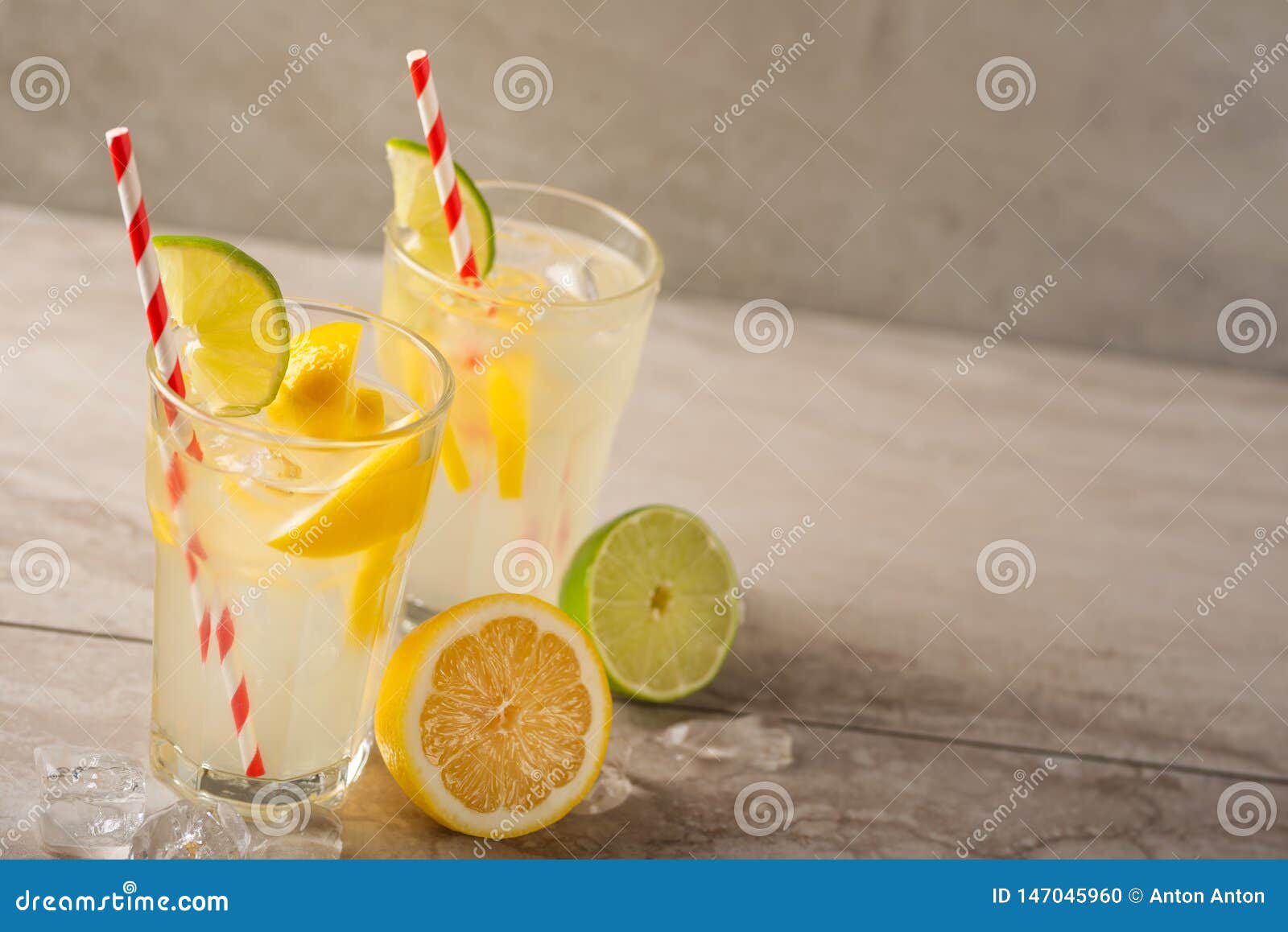 Lemonade. Drink with Fresh Lemons and Limes. Summer Mood, Lemon ...
