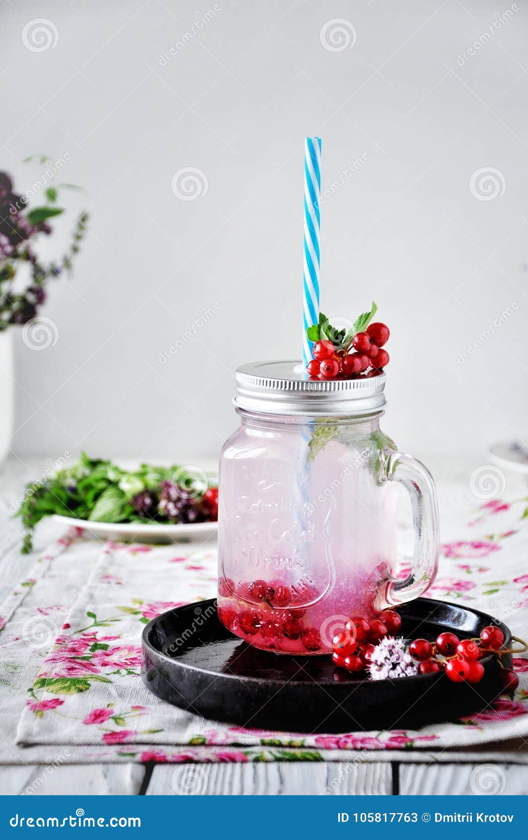 Lemonade in Jars, on the Kitchen Table at Home Stock Image Image of