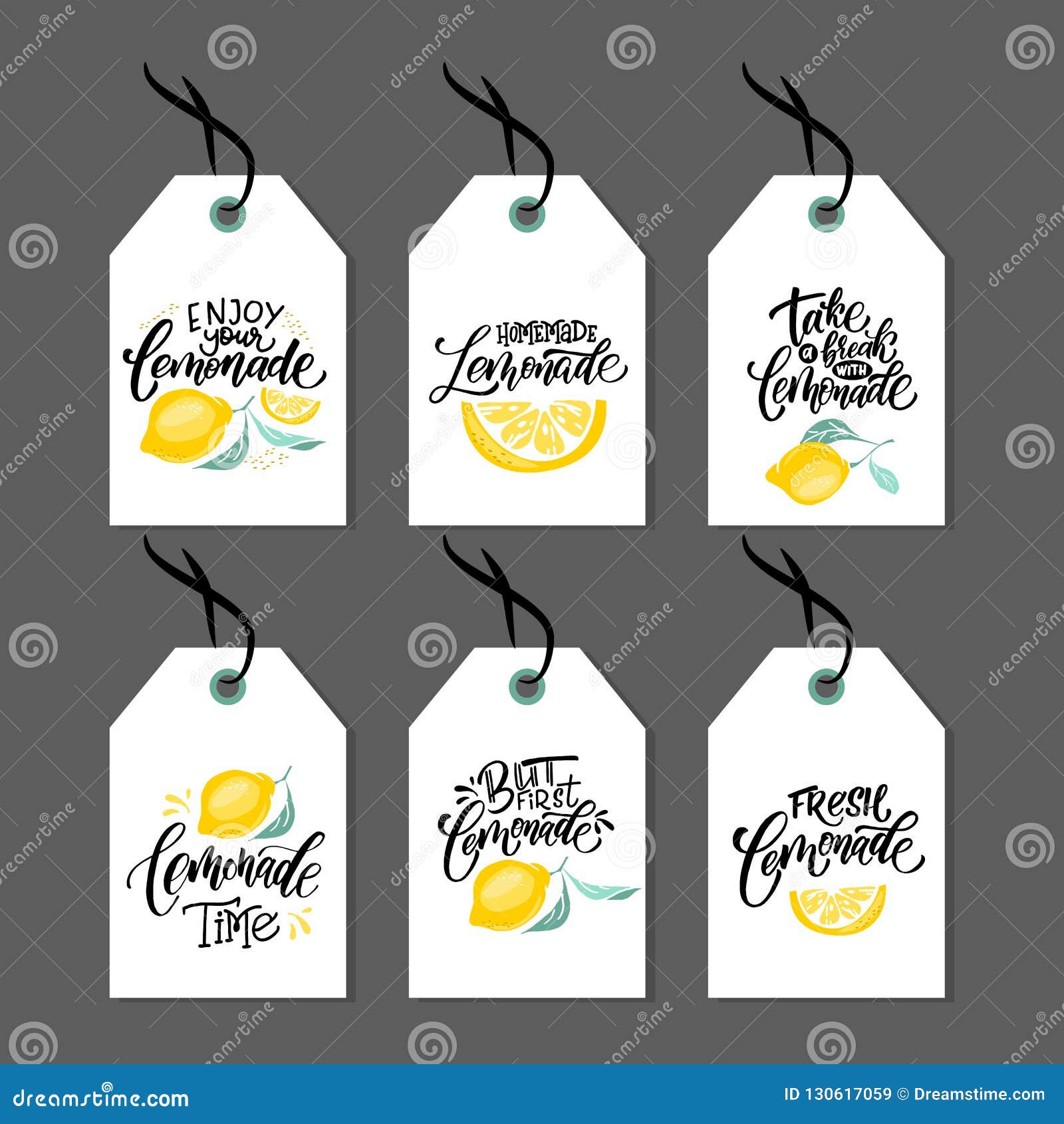lemonade lettering with lemon label brush calligraphy of word lemonade