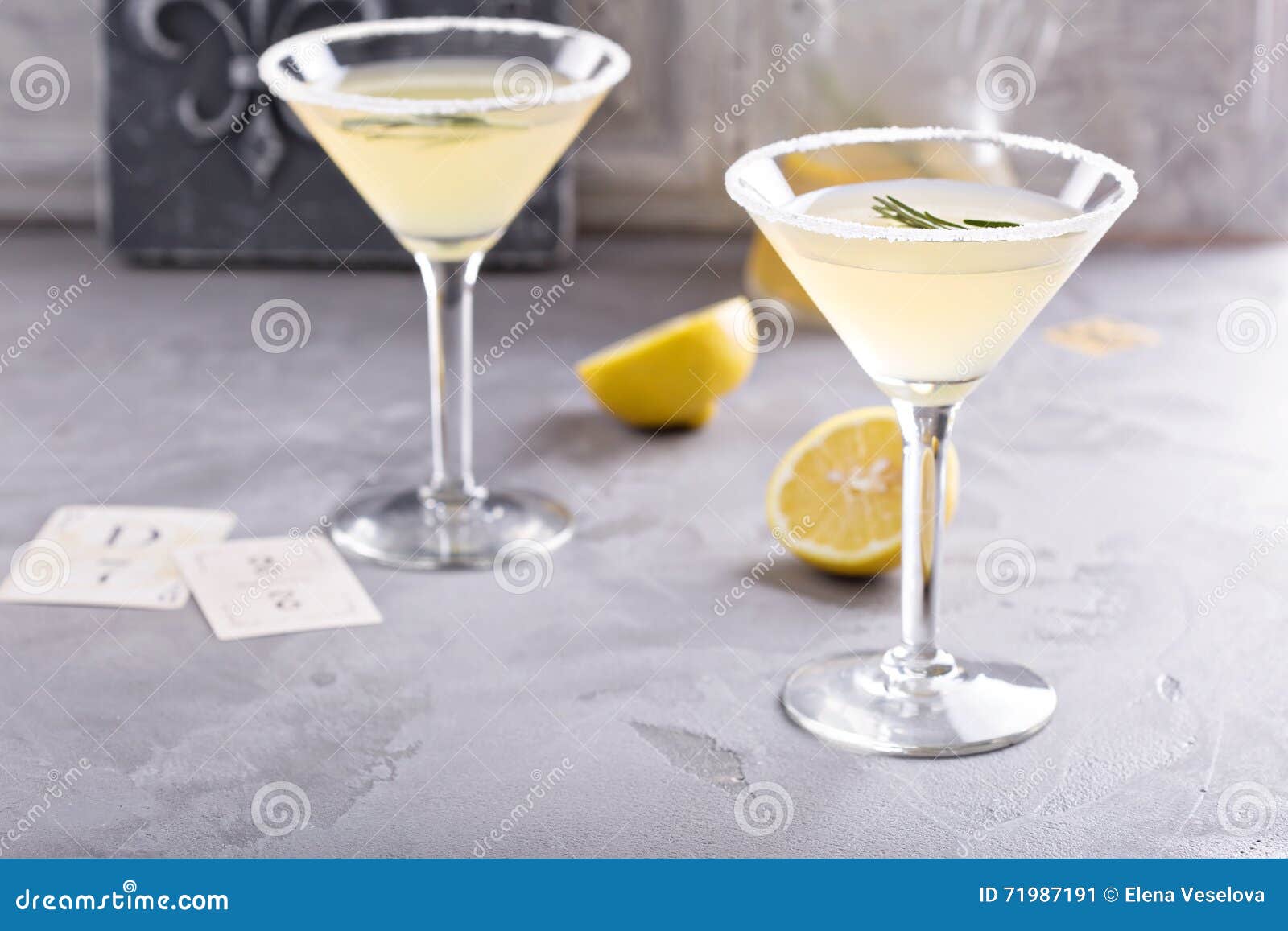Lemonade Martini with Rosemary Stock Image Image of freshness, lemon