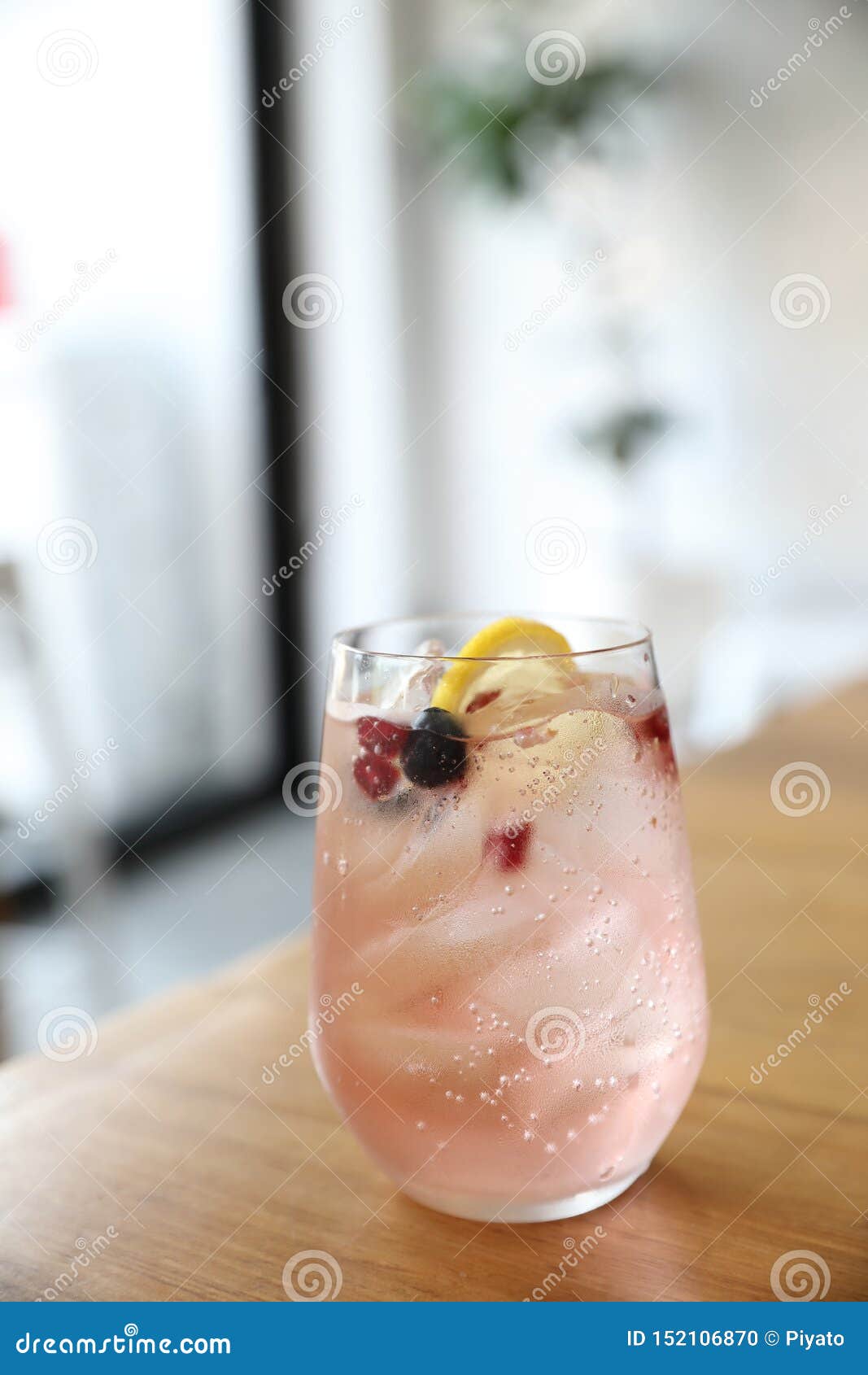 Lemonade or Mojito Cocktail with Lemon and Mint, Cold Refreshing Drink