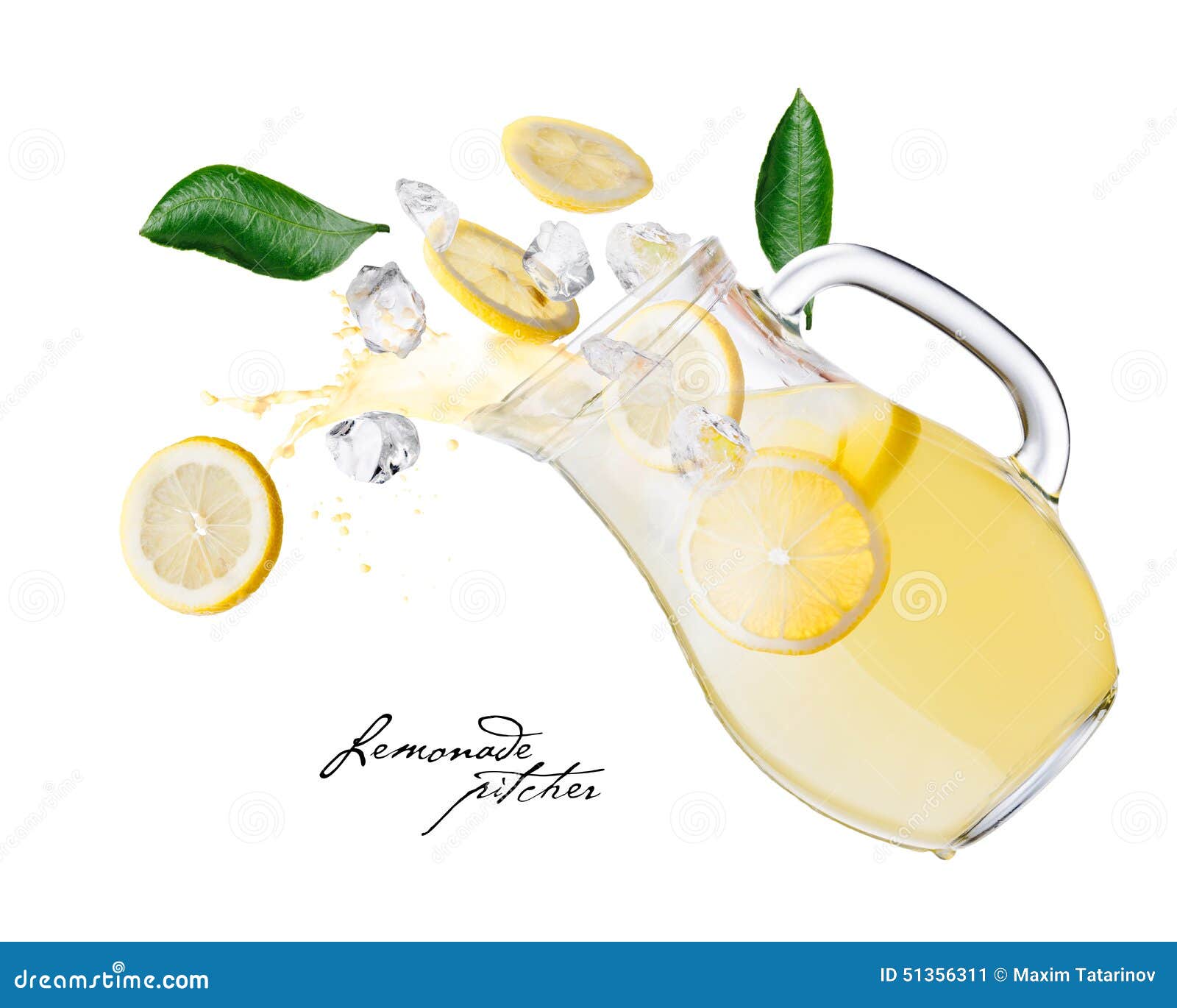 Lemonade pitcher splashes stock image. Image of lemon 51356311