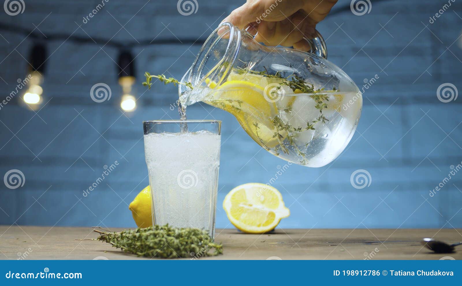 Lemonade Pouring into a Glass Stock Photo Image of fresh, closeup