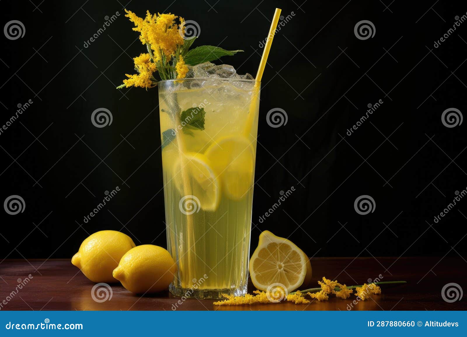 Lemonade in a Tall Glass with a Straw Stock Photo Image of juicy