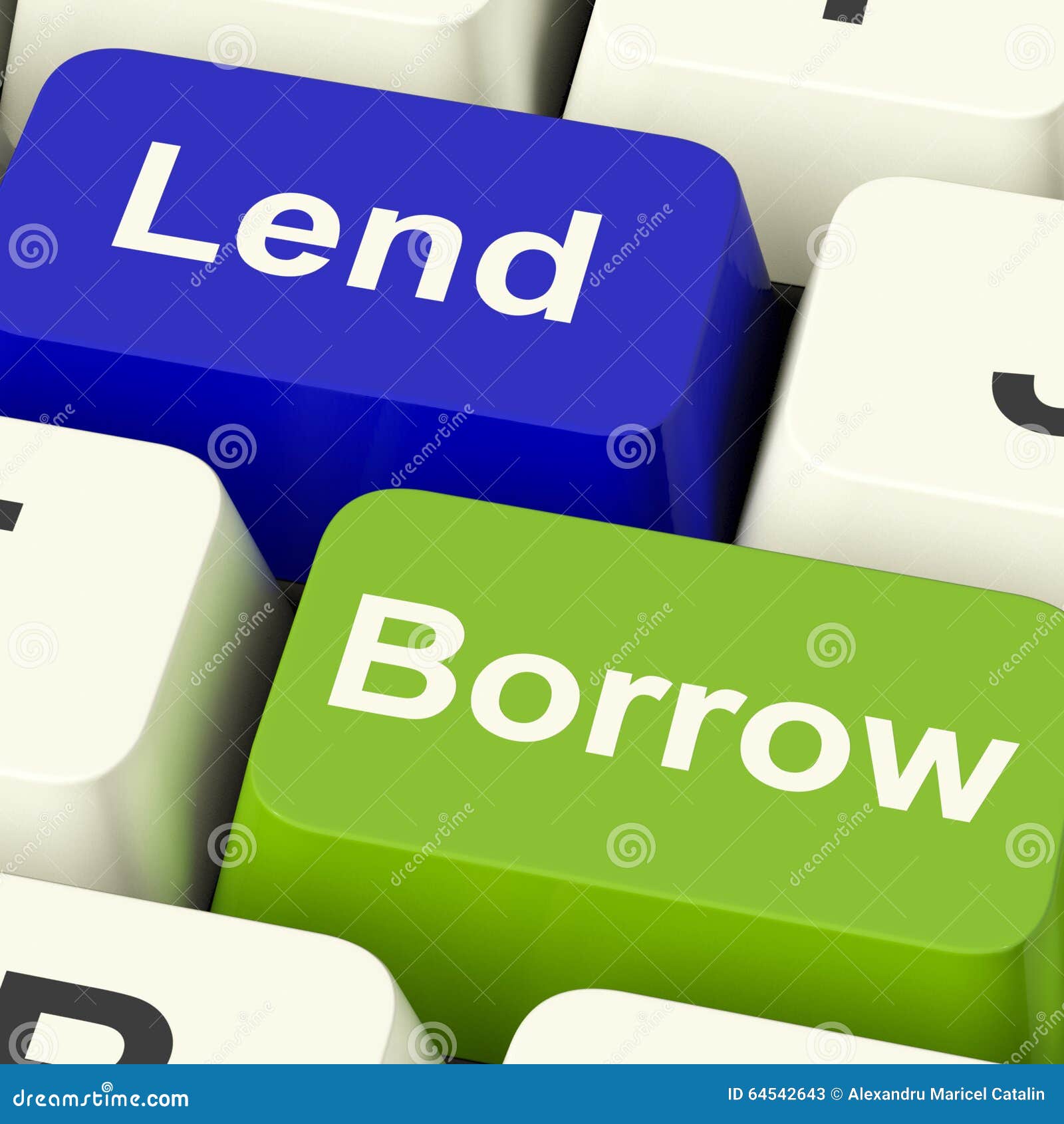Lend and Borrow Keys Showing Borrowing or Lending on the Stock Image Image of