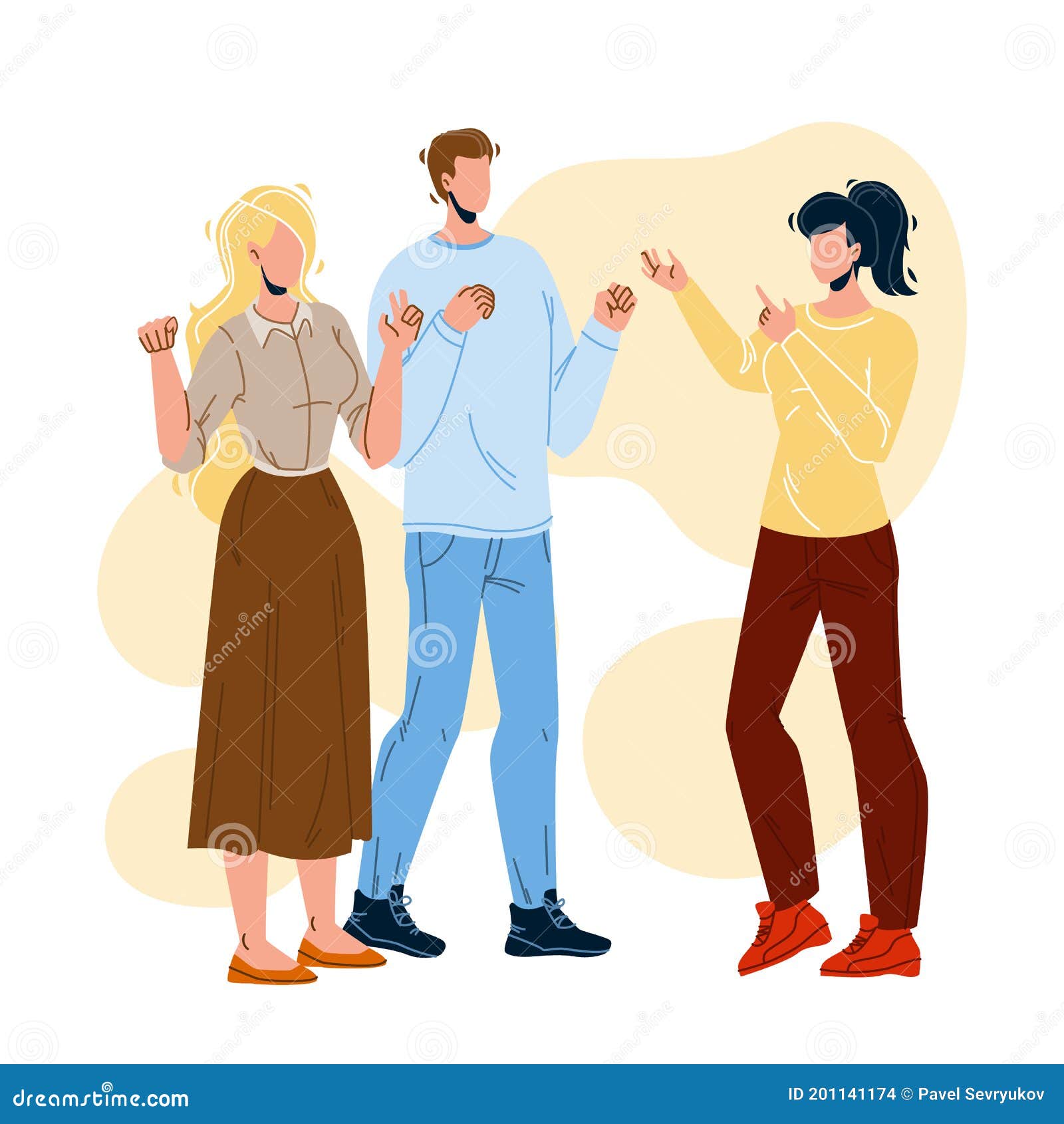 Lenguaje De Señas De Comunicación Para Personas Sordas, Ilustración  Vectorial Ilustración del Vector - Ilustración de dedo, mano: 201141174