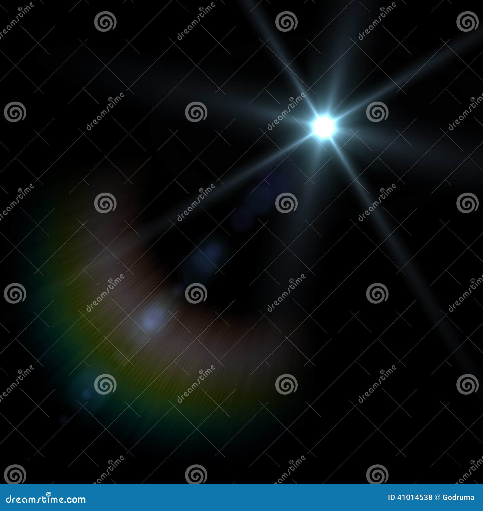 lens flare effect over black background