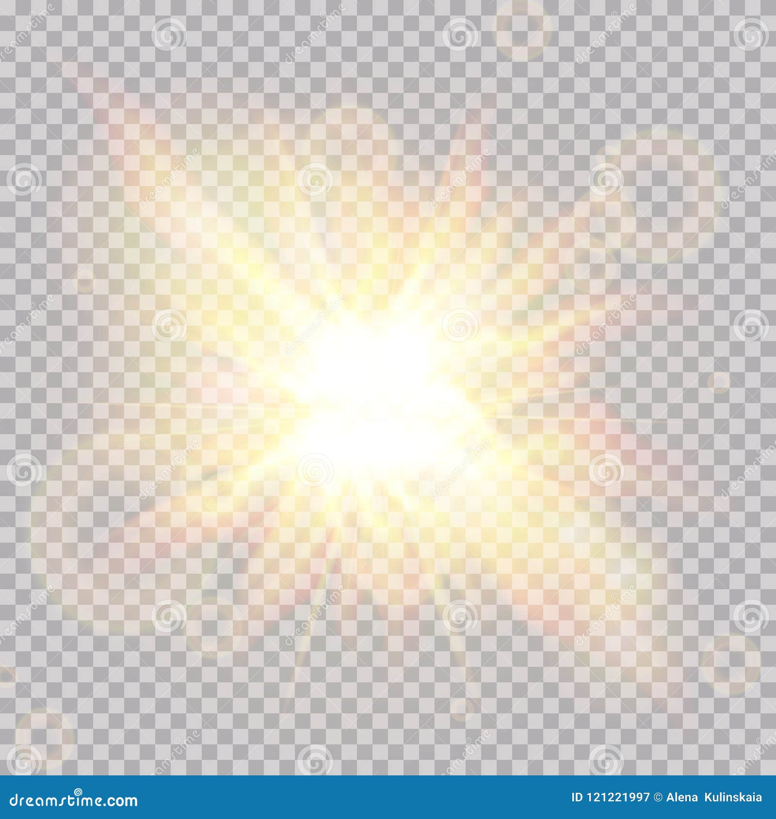 Lens Flare Light Effect. Sun Rays with Beams Isolated on Transparent  Background. Vector Illustration Stock Vector - Illustration of space, rays:  121221997