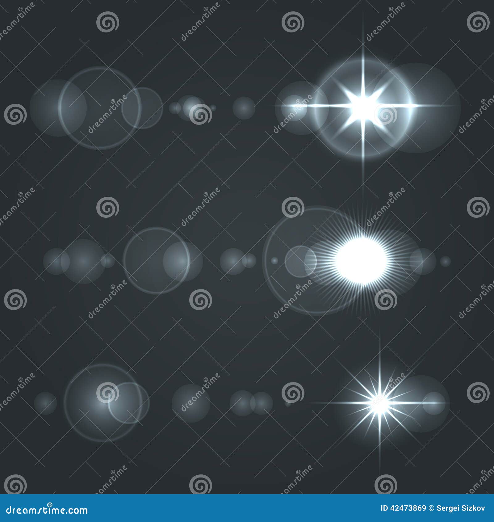 Lens Flare Set Sun with Transparent Background. Stock Vector Illustration of flare, backdrop