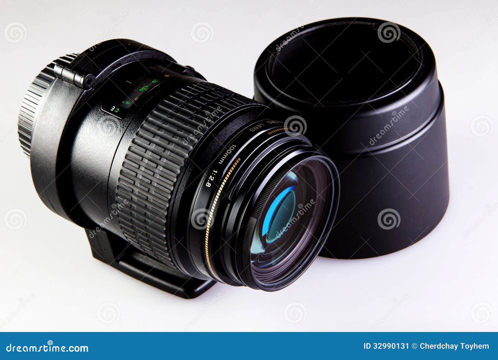 Lens Macro with Collar and Hood Stock Image Image of black, aperture