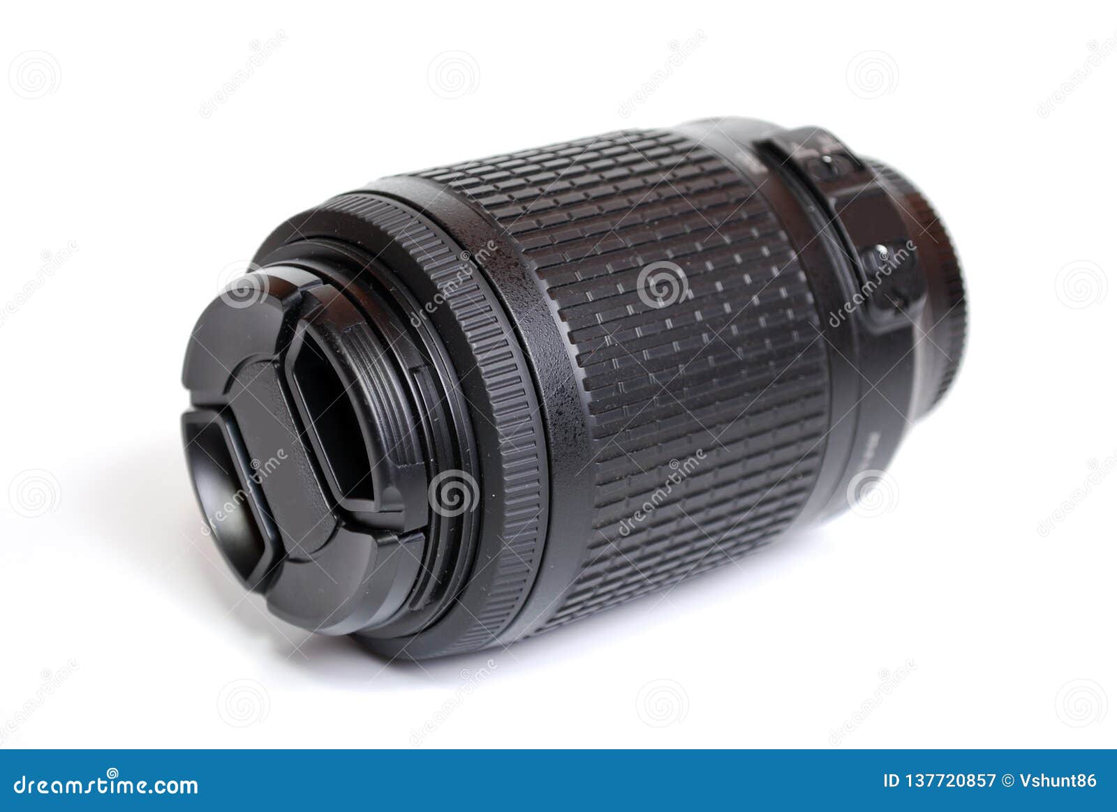Lens of the Mirror Camera on a White Background. Stock Image Image of