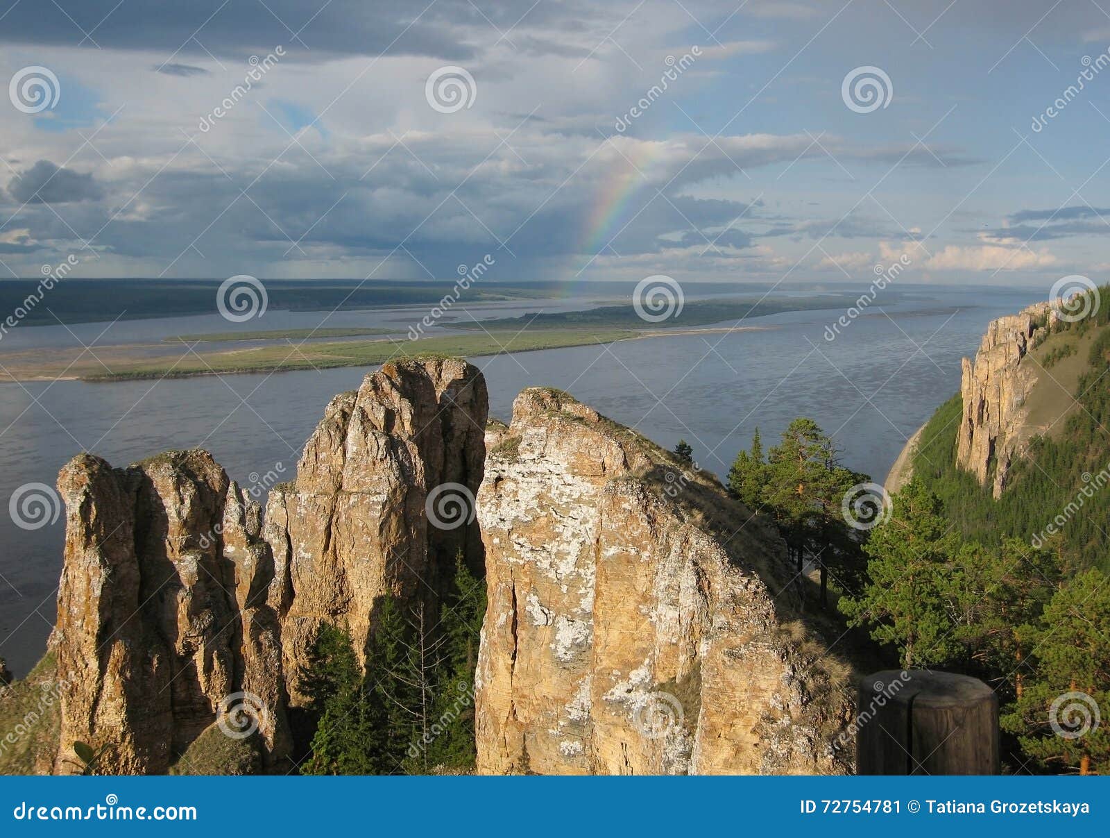 lenskie stolby national nature park in lena river, wild mountain