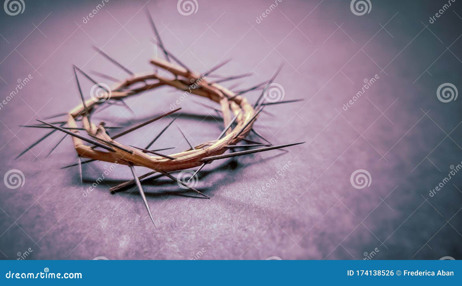 lent season,holy week and good friday  -image of crown of thorns in purple vintage background