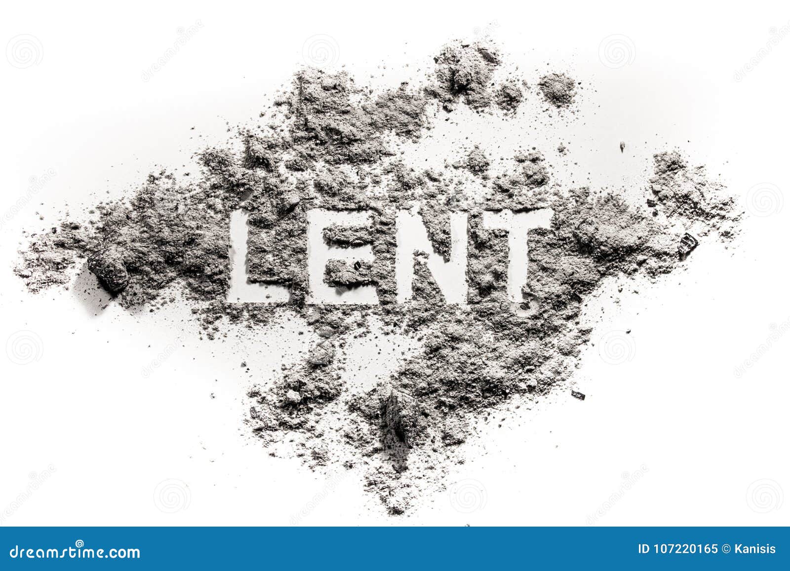 lent word written in ash as fast and abstinence concept