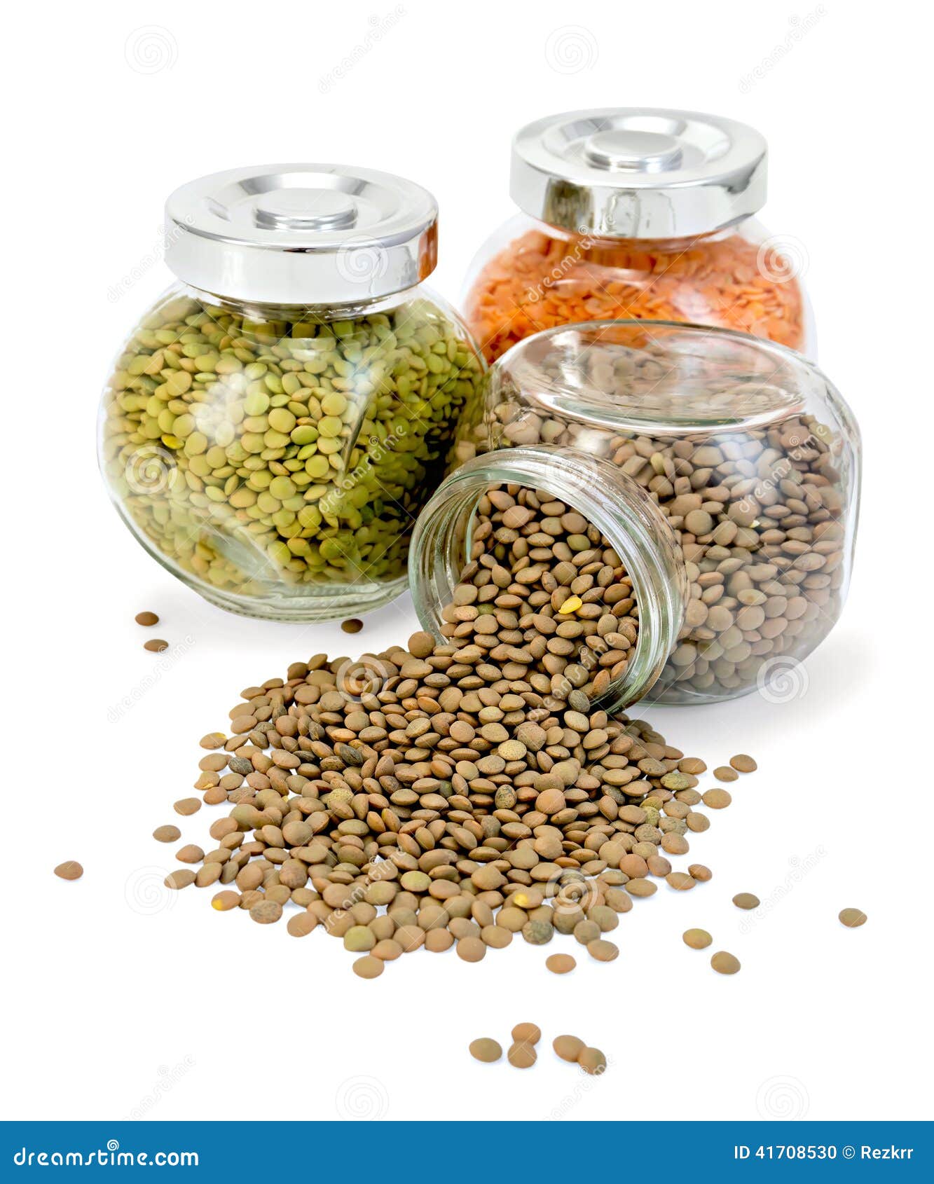 Lentil different in jars stock photo. Image of close - 41708530