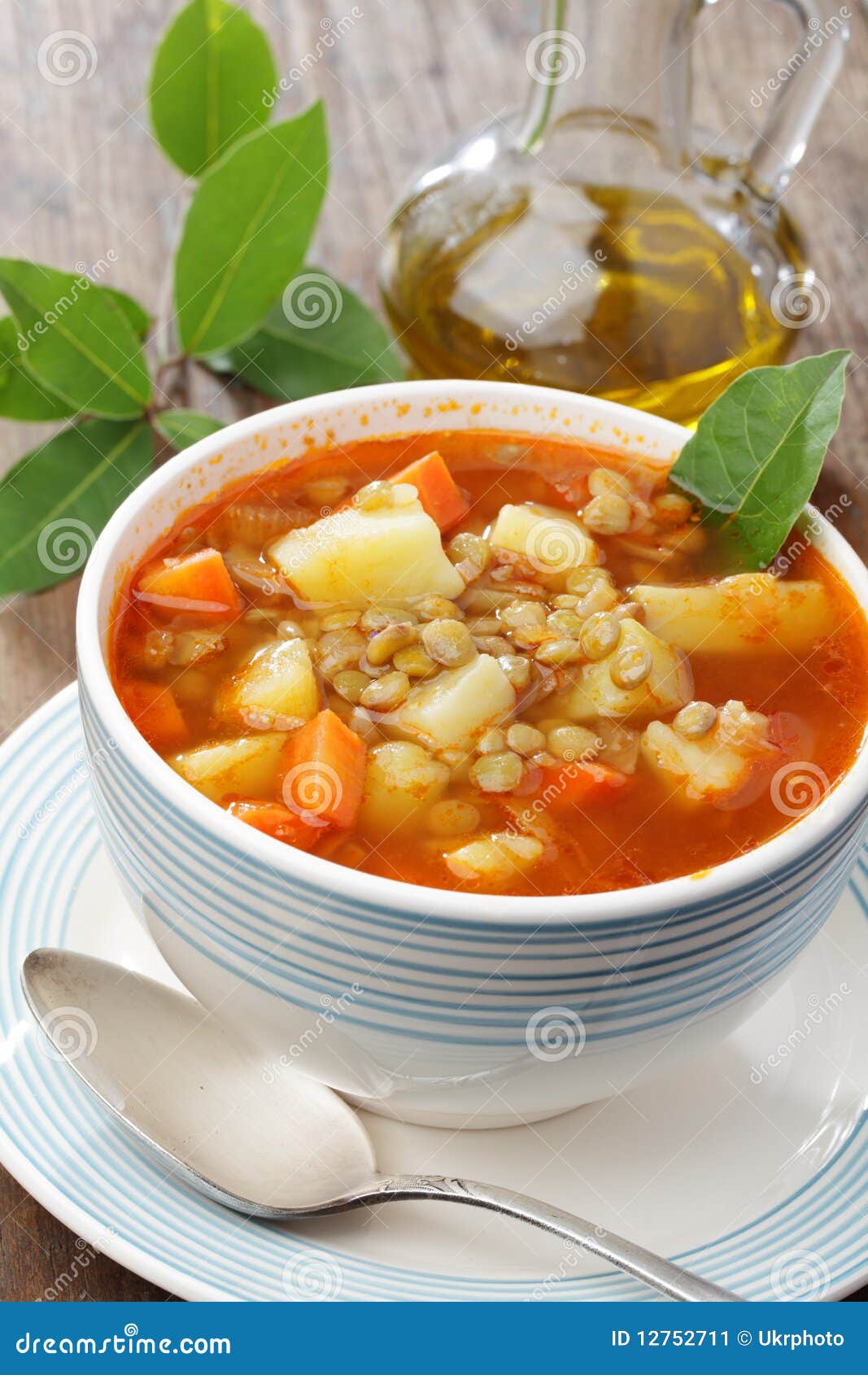 Lentil soup stock image. Image of lentil, spoon, bowl - 12752711