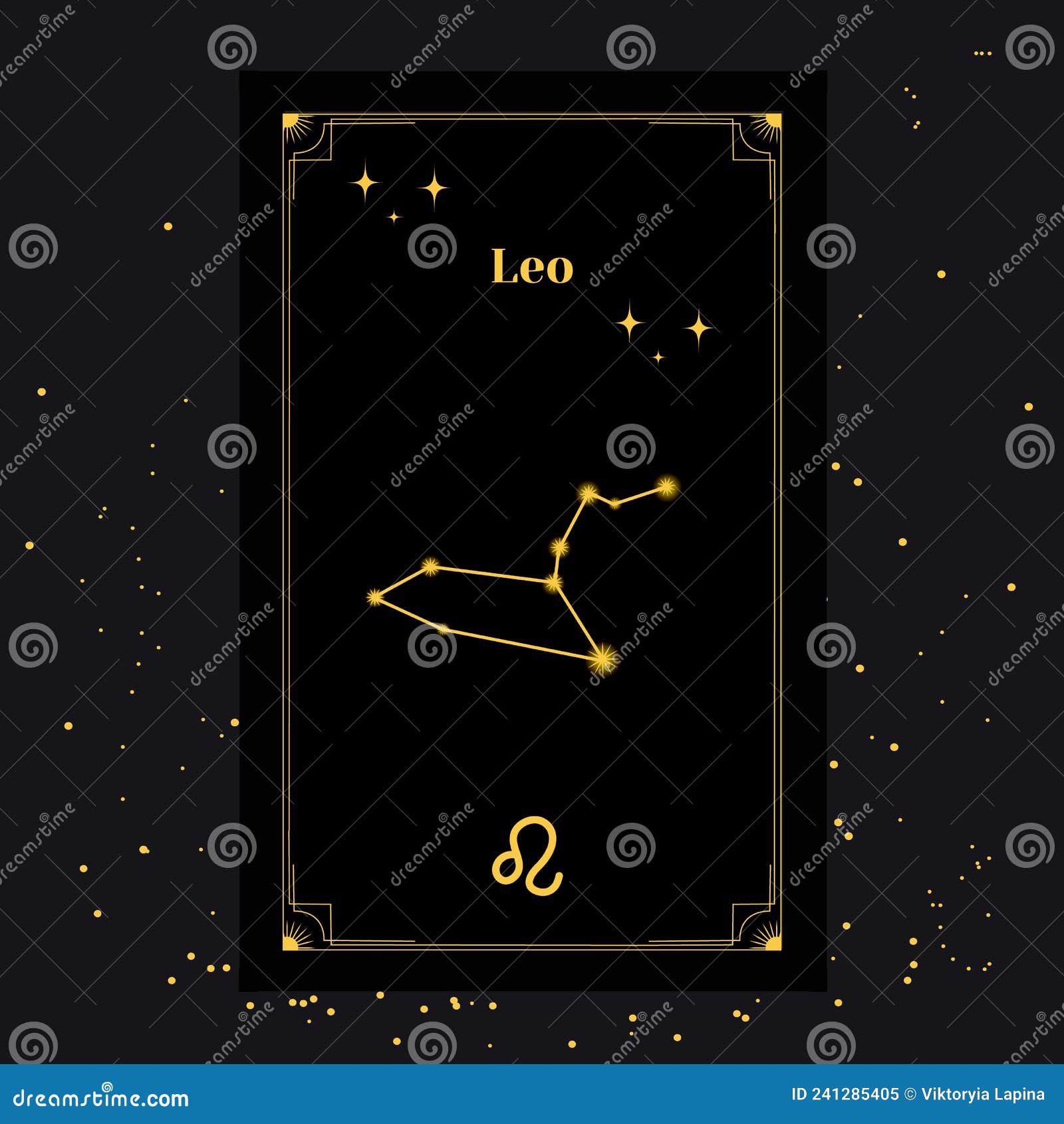 Leo Signs, Zodiac Background. Beautiful Vector Images Stock ...