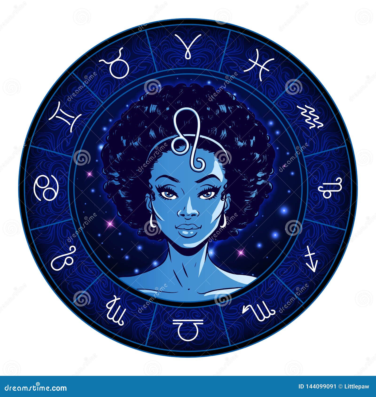 leo zodiac sign artwork, beautiful girl face, horoscope , star sign,  