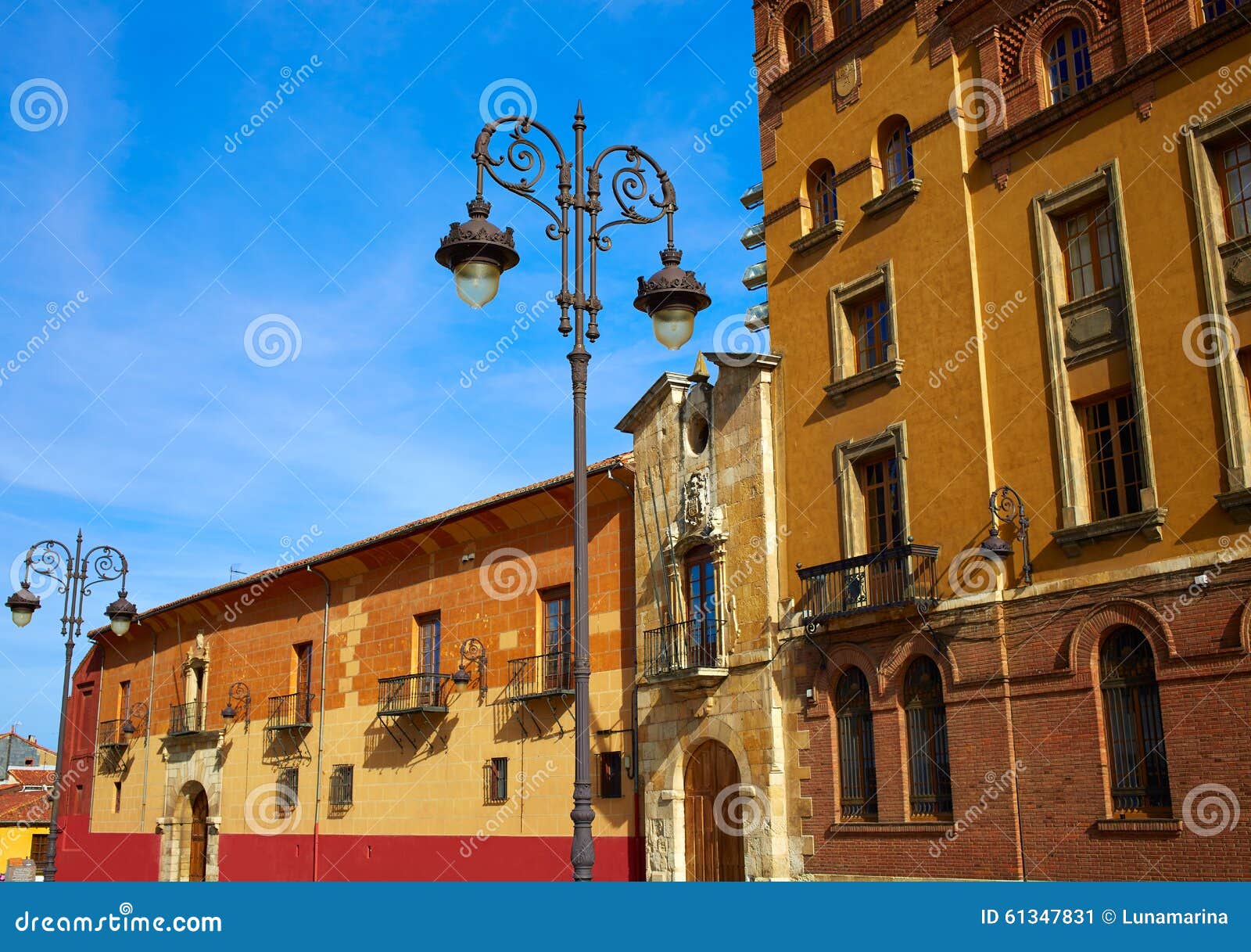 leon obispado facade in plaza regla square spain