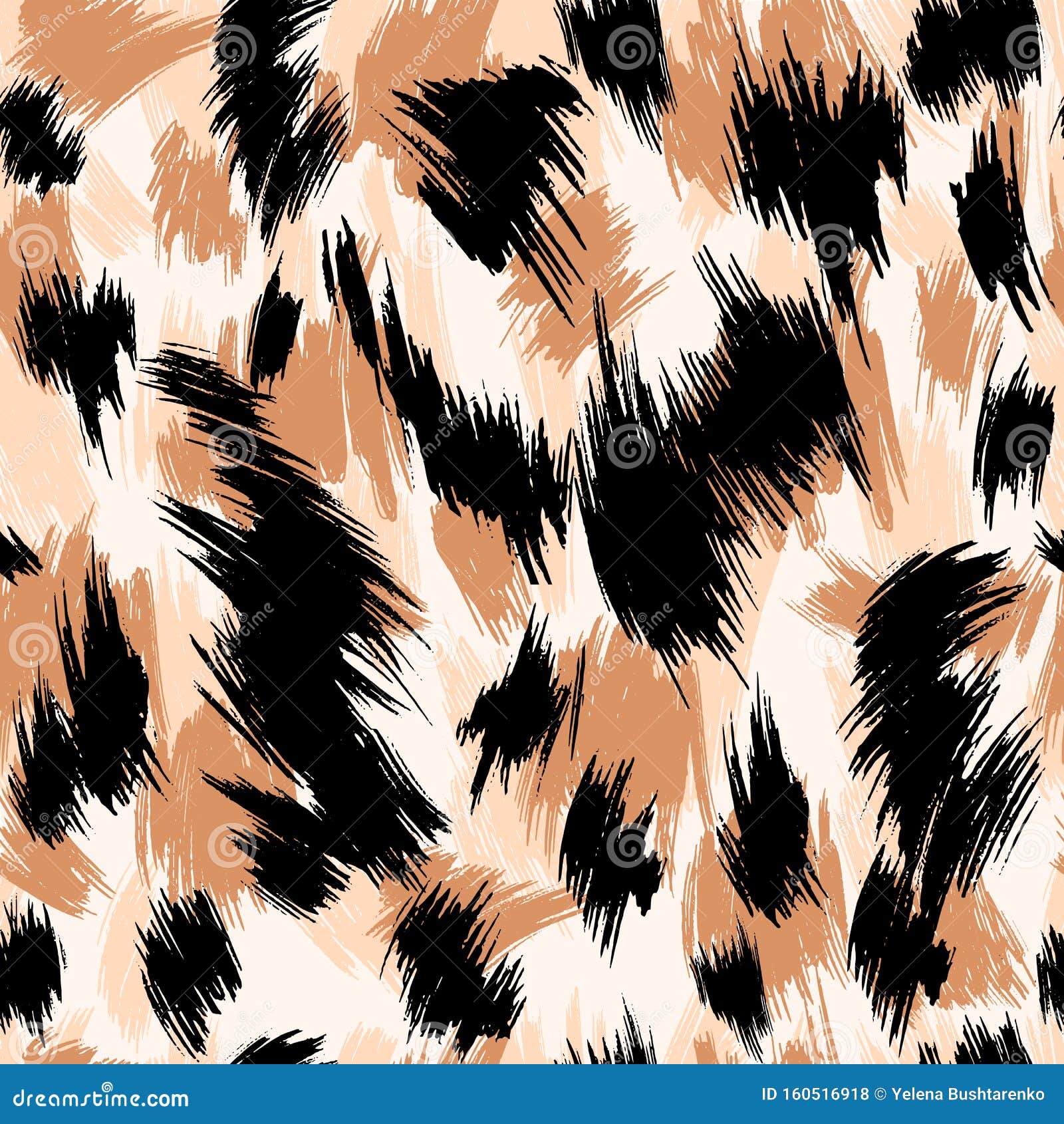Leopard Abstract Texture Vector Background, Seamless Pattern Animal