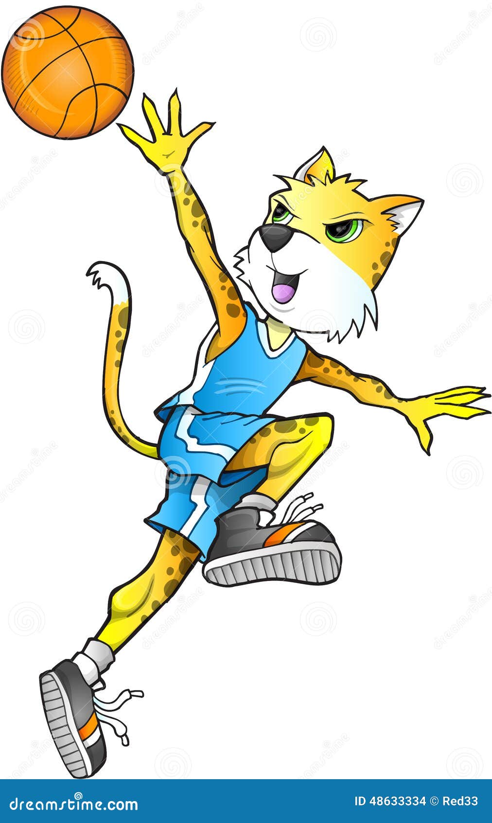 Leopard Cheetah Basketball Player Stock Vector Illustration of basketball, jumping 48633334