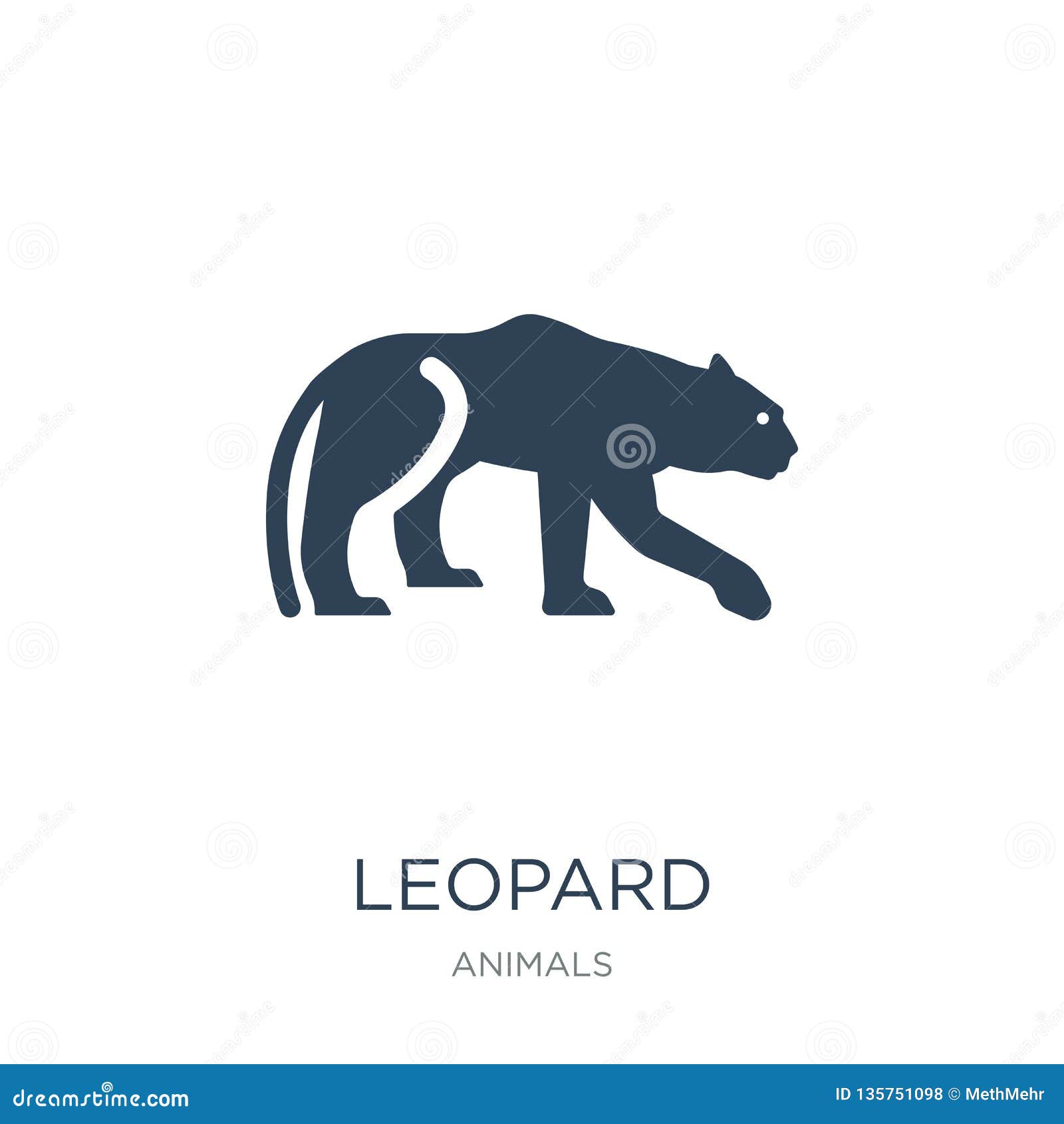 Leopard Icon in Trendy Design Style. Leopard Icon Isolated on White ...