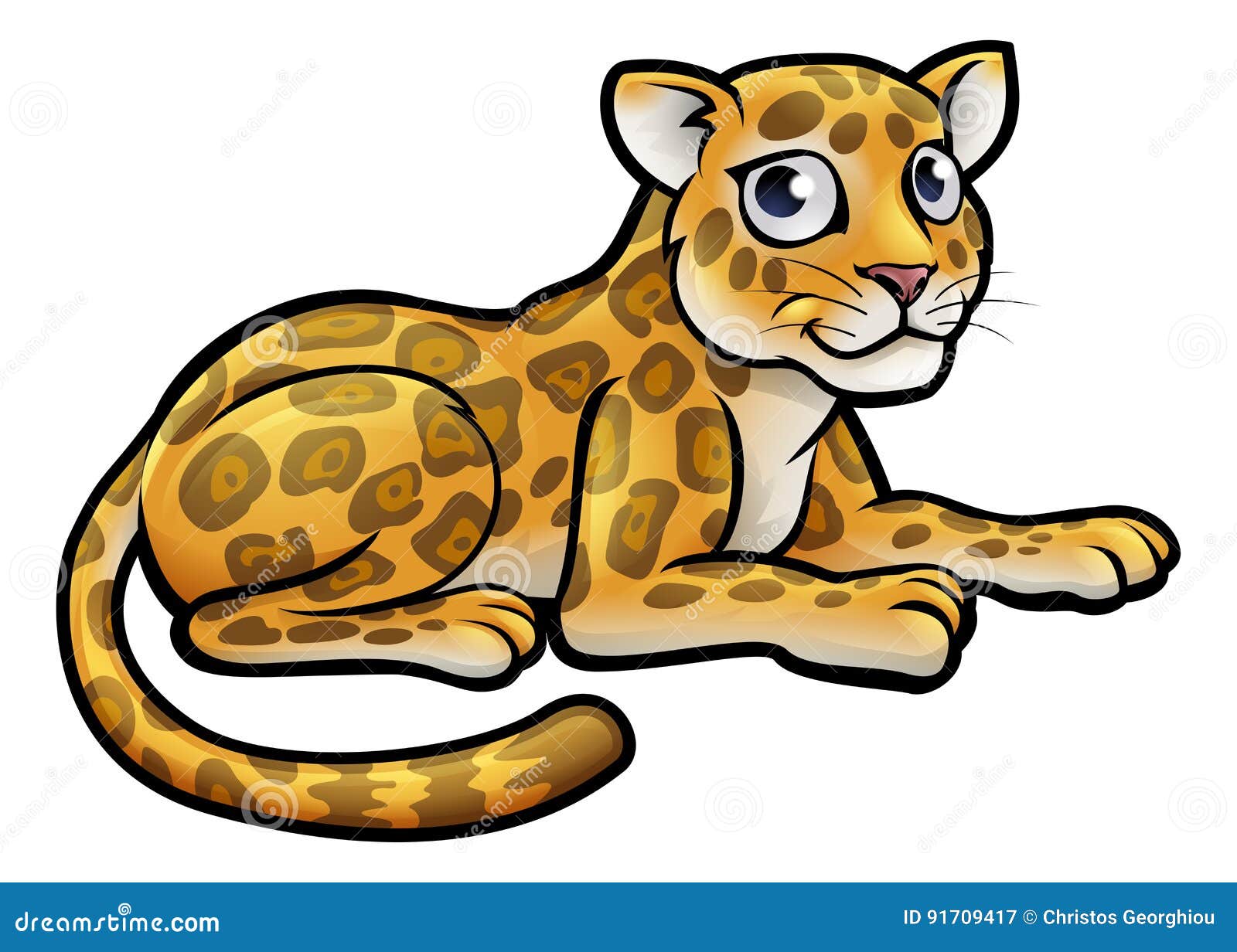 Leopard or Jaguar Cartoon stock vector. Illustration of leopard - 91709417