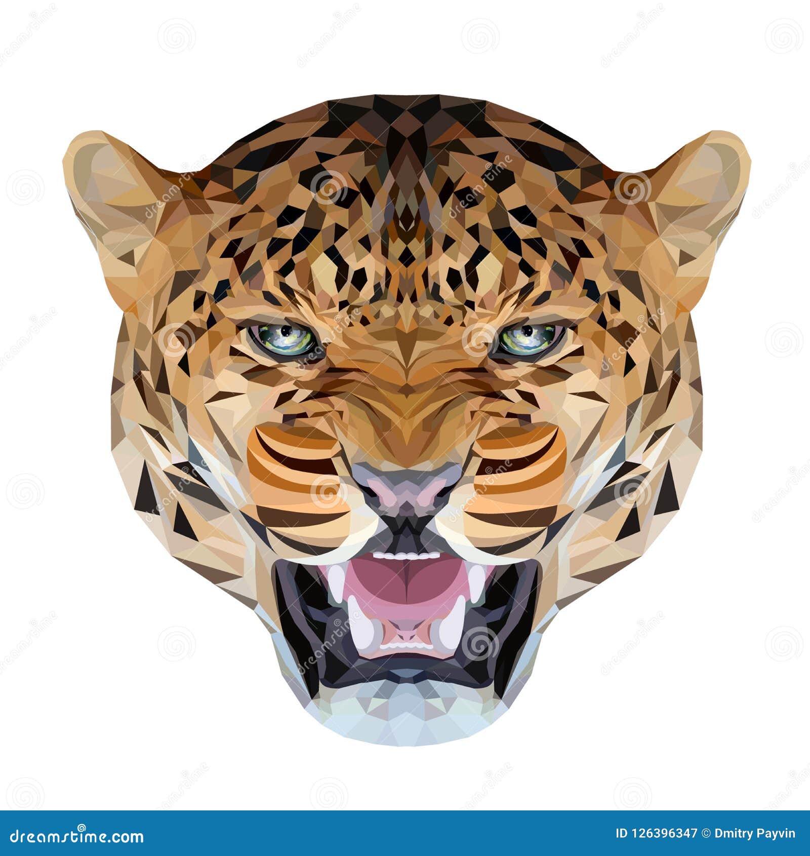 Leopard polygonal portrait stock vector. Illustration of projects ...