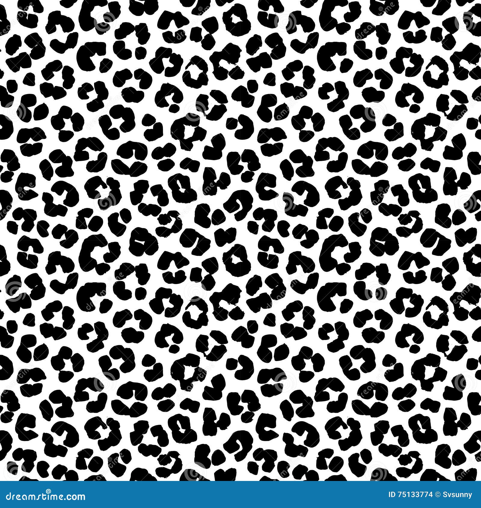 leopard print seamless background pattern. black and white