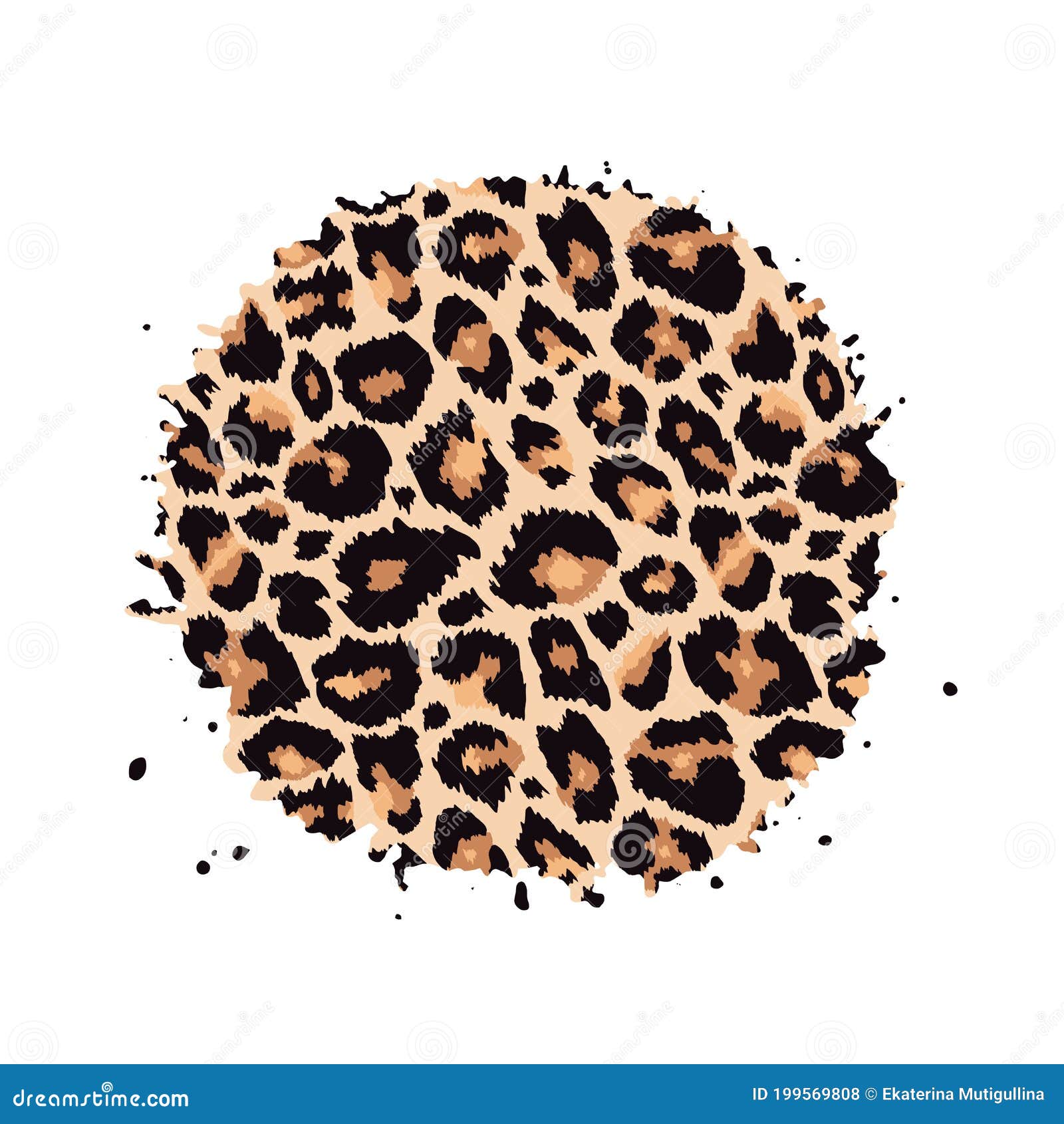 Wild Animal Print Circles Vector Set Stock Illustration - Download