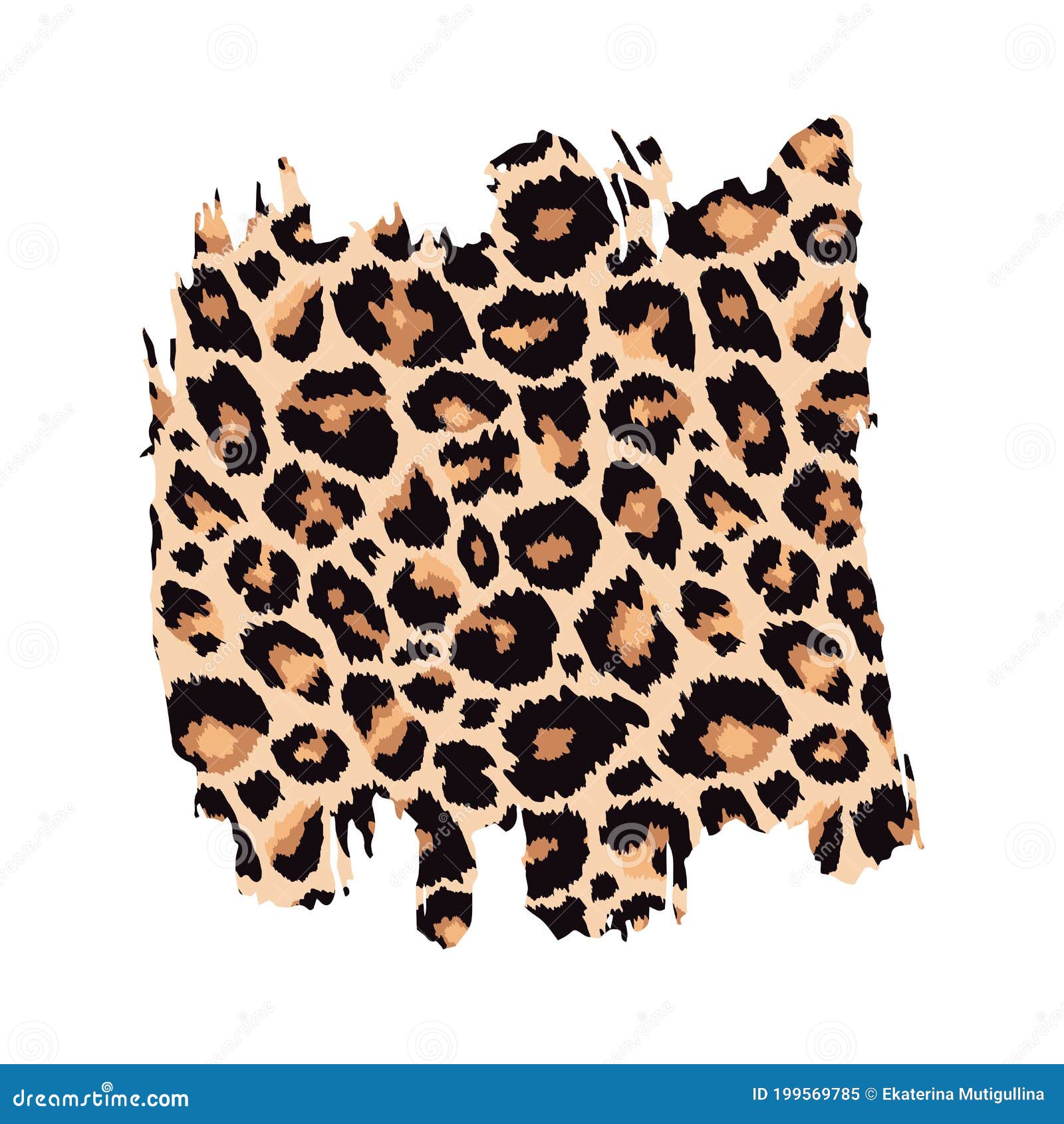 Leopard Print Textured Hand Drawn Brush Stroke Spot. Abstract Grunge ...