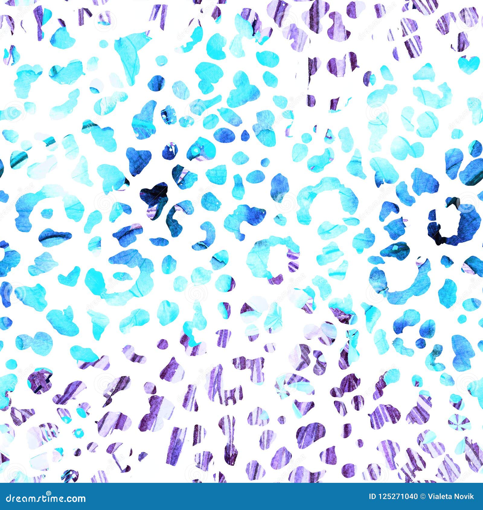 Leopard Seamless Watercolor Pattern. Stock Illustration - Illustration ...