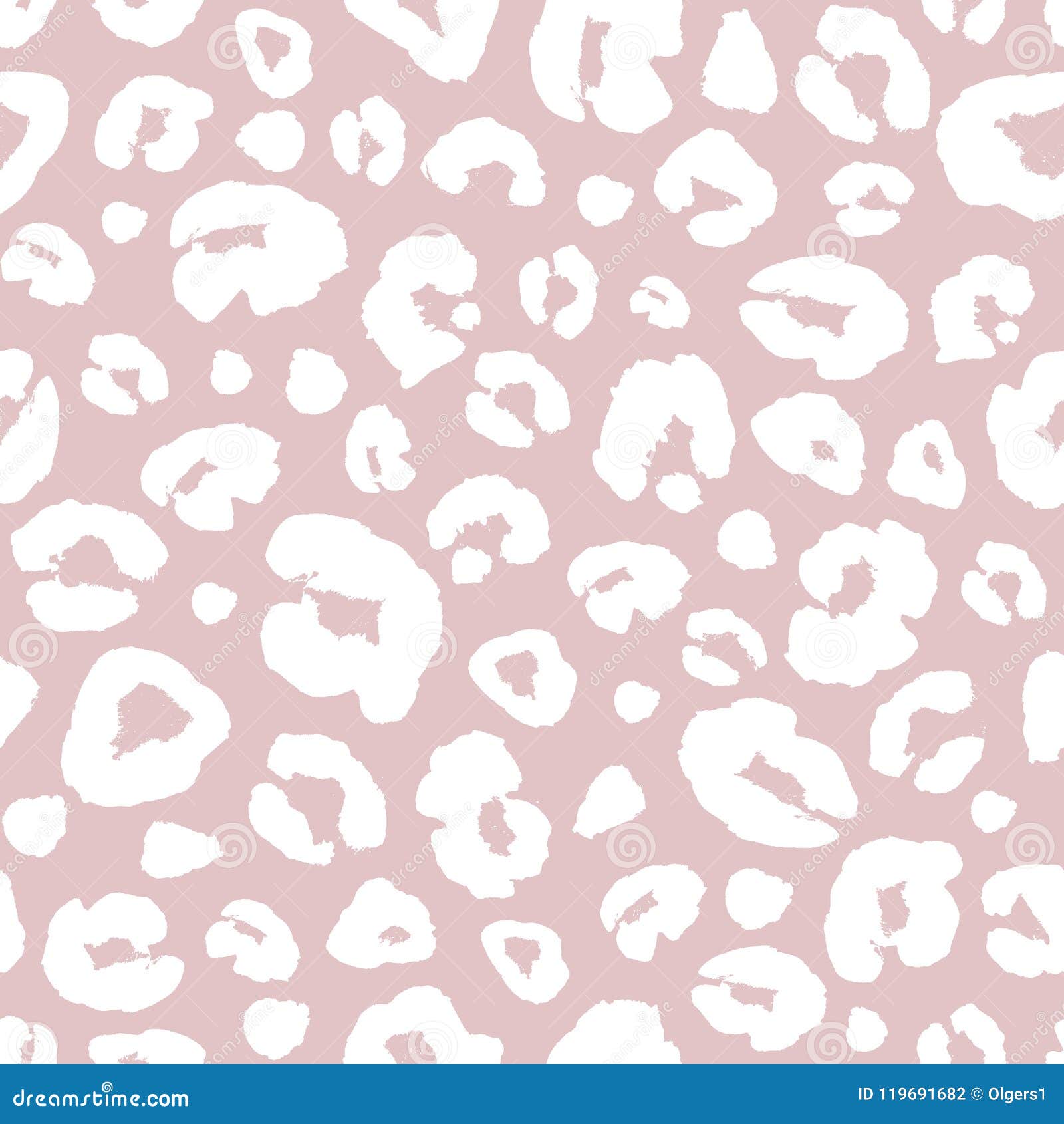 Leopard Skin White and Pink Seamless Pattern Stock Illustration ...