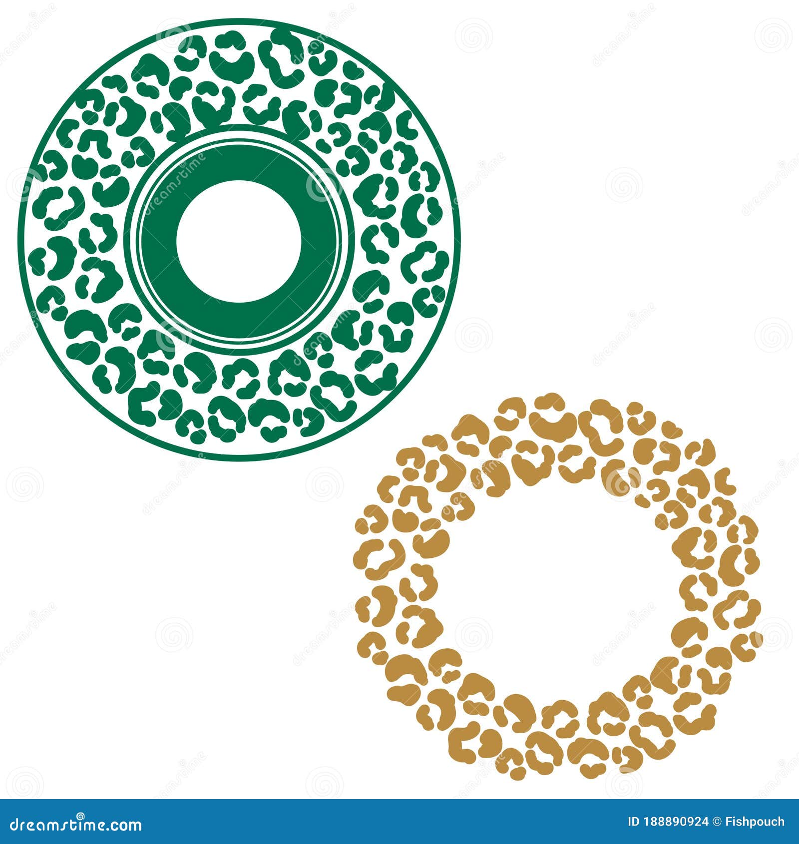 Download Leopard Stains Round Frame Ornament. Green And Gold ...