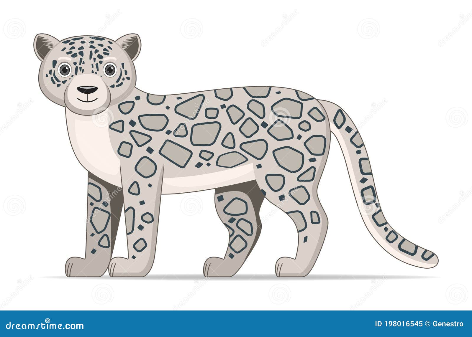 Leopardo De Las Nieves De Pie Sobre Un Fondo Blanco Ilustración del Vector  - Ilustración de punto, grande: 198016545