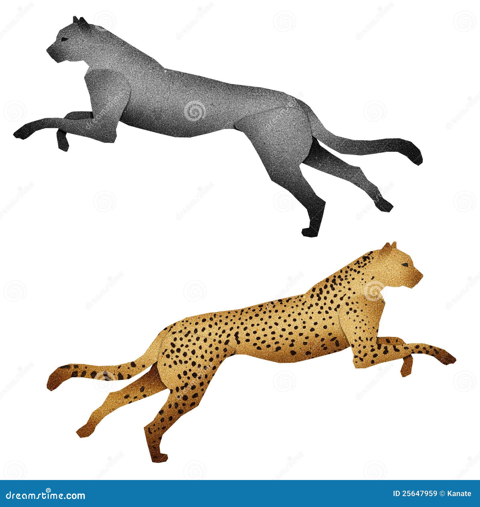 Leopardo De Papercut Hecho Del Papel Reciclado Stock de ilustración -  Ilustración de color, palillo: 25647959