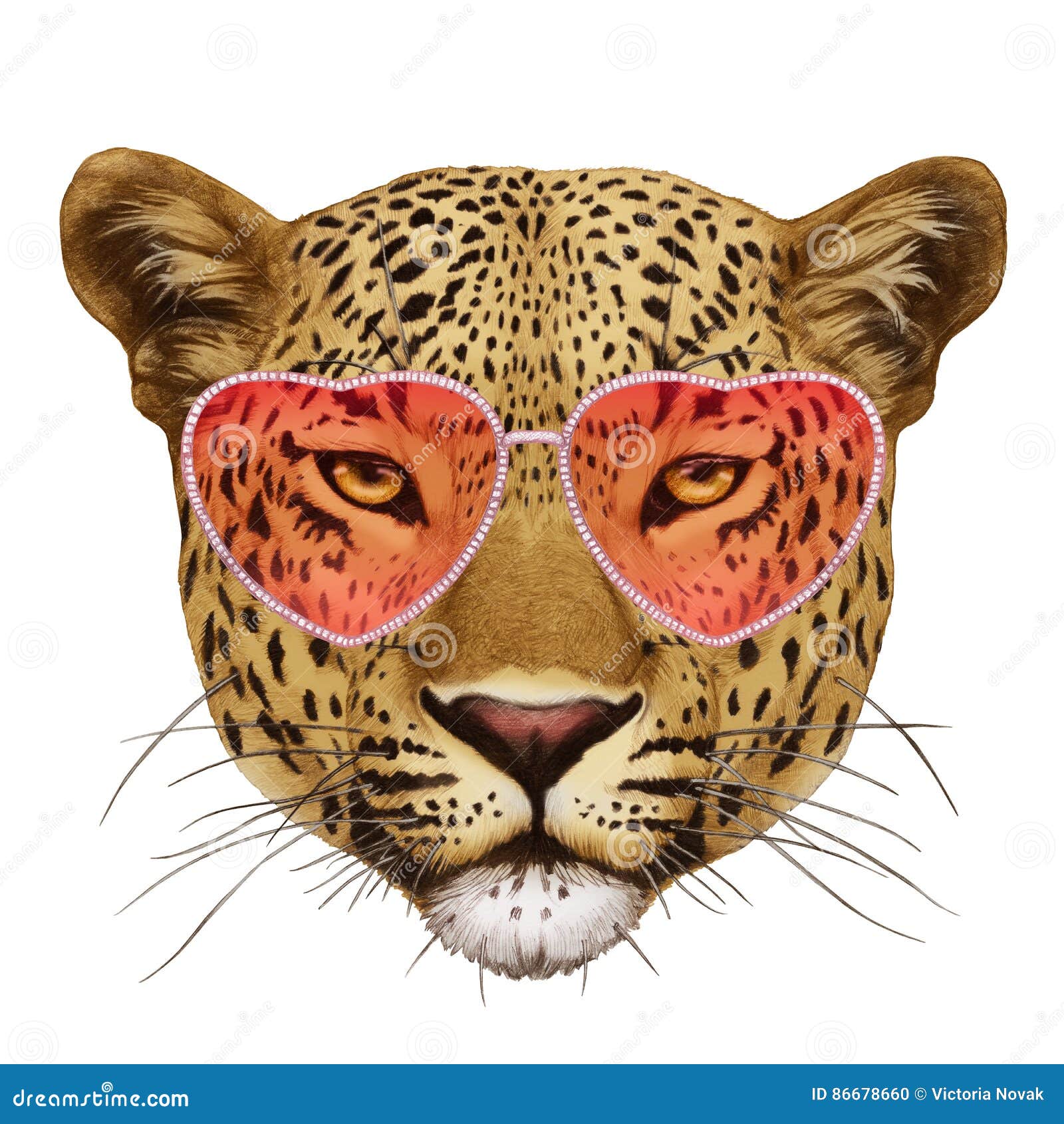 En Amor! Retrato Leopardo Con Las De Sol Stock de - Ilustración de pista, camisa: 86678660