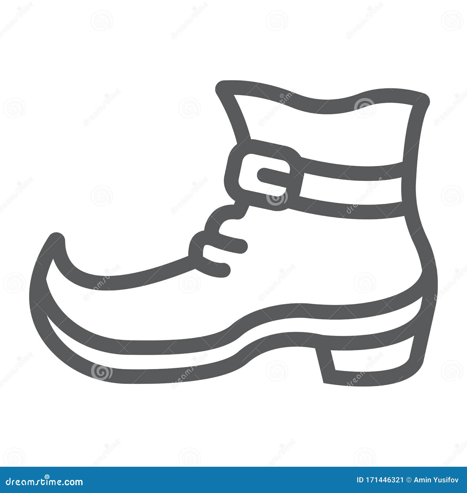 Leprechaun Boot Line Icon, St Patrick`s Day and Footwear, Leprechaun ...