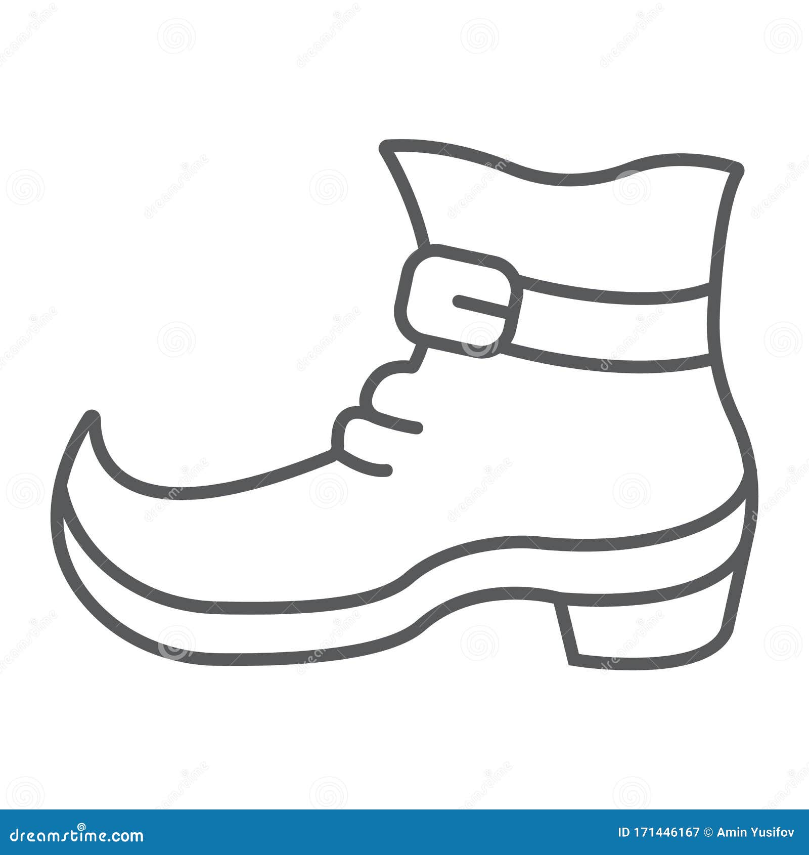 Leprechaun Boot Thin Line Icon, St Patrick`s Day and Footwear ...