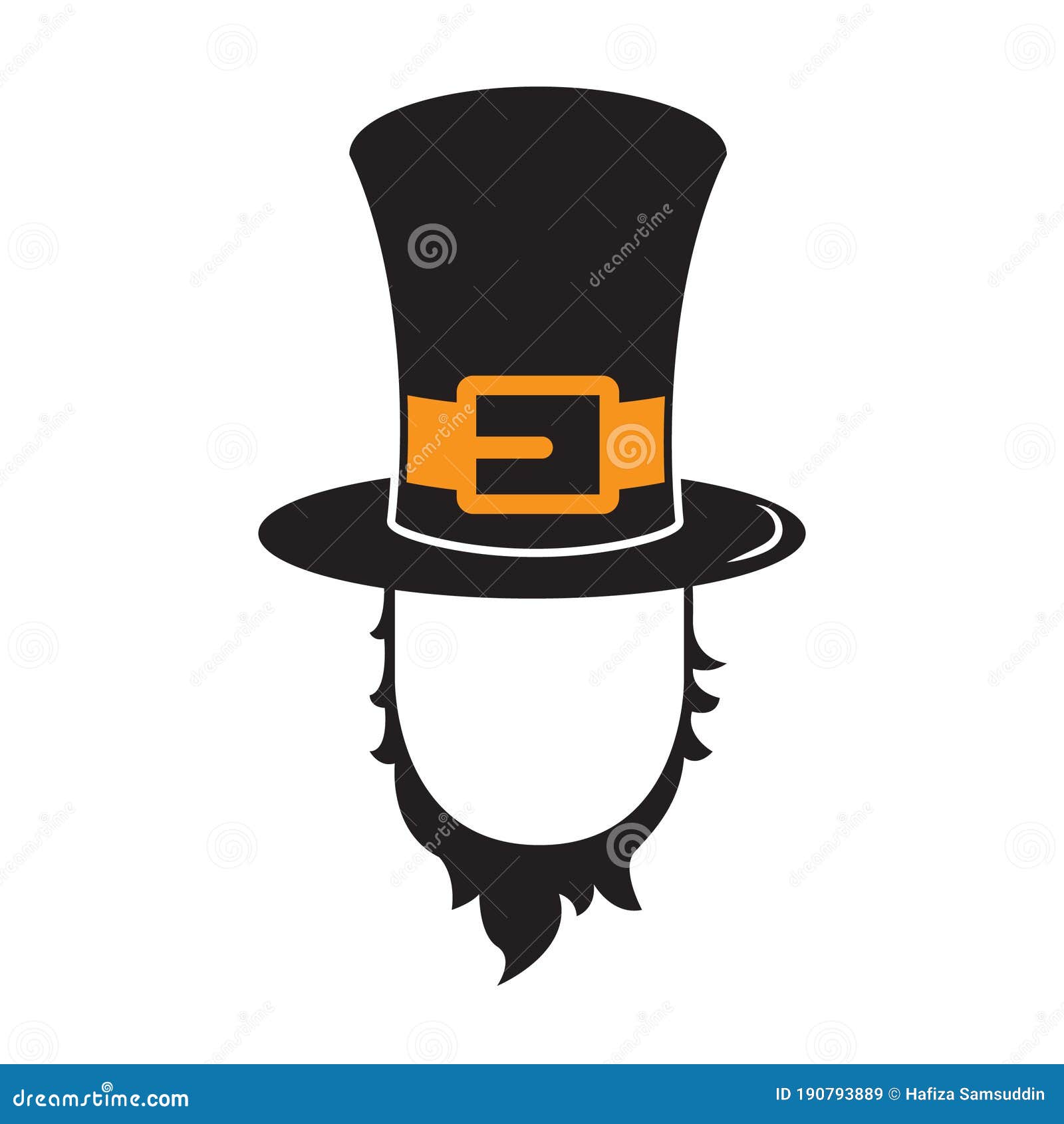 Leprechaun Hat and Beard. Vector Illustration Decorative Design Stock