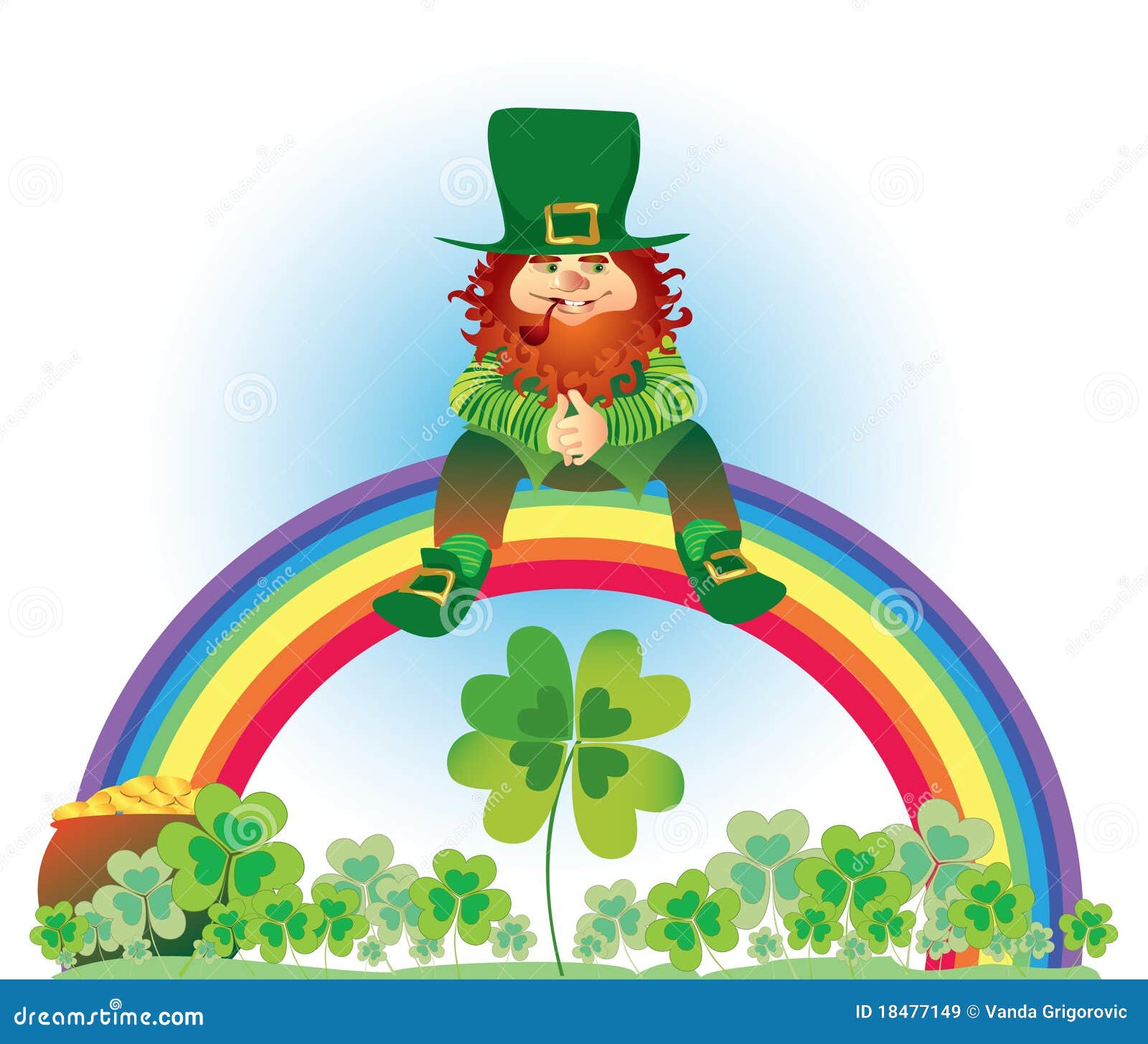 Leprechaun On Rainbow Royalty Free Stock Images Image 18477149