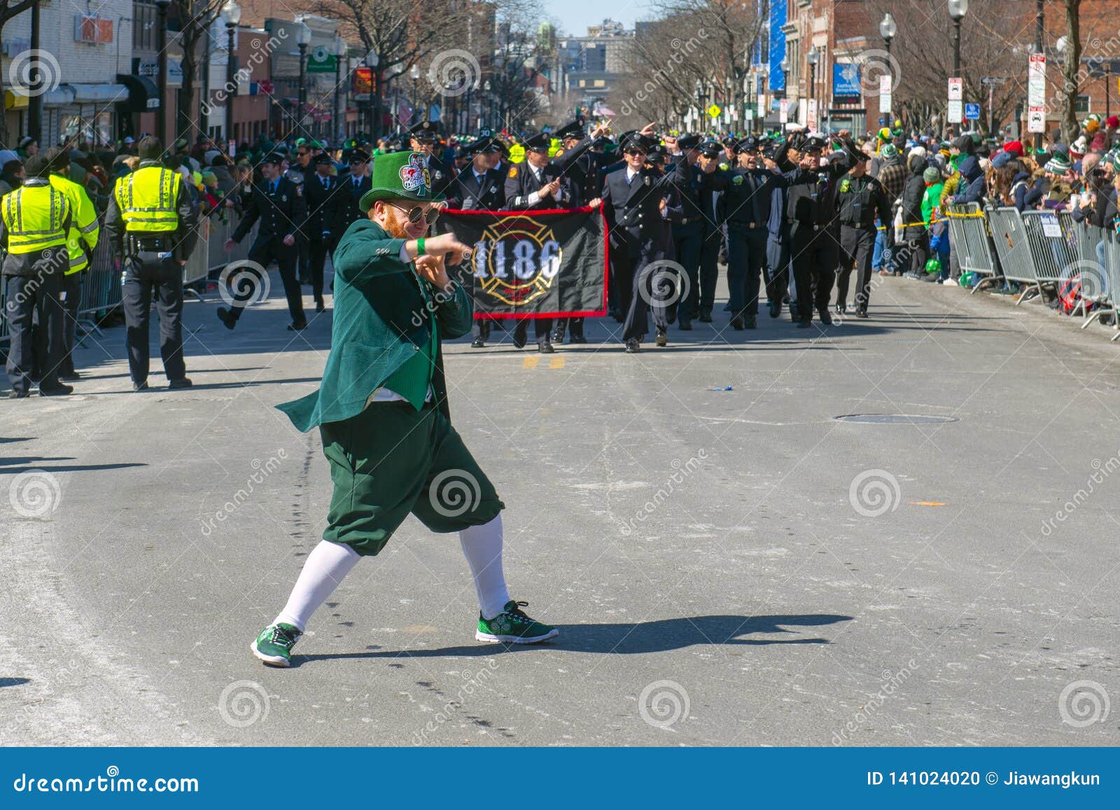 Leprechaun in Saint Patrick`s Day Parade Boston, USA Editorial Image