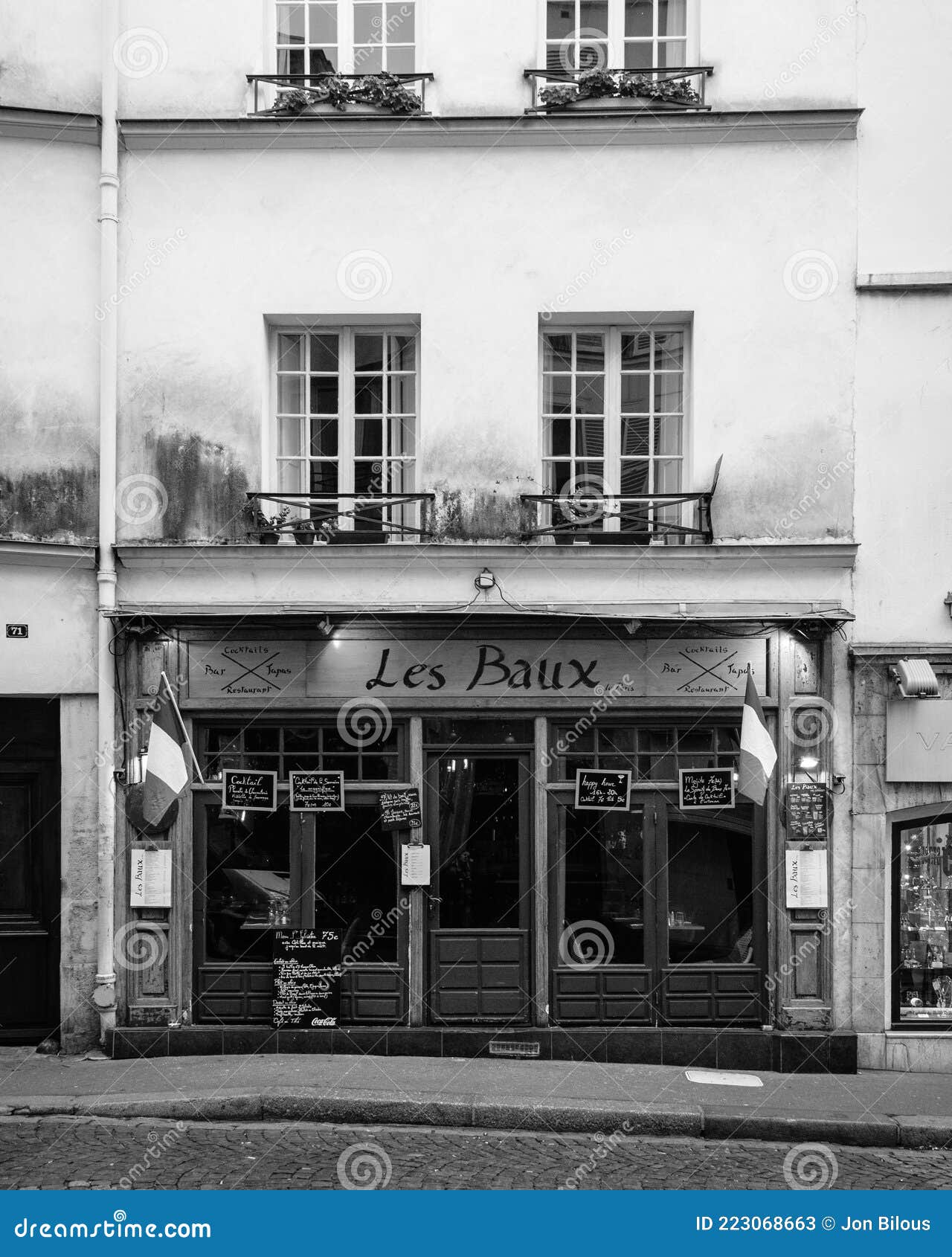 Les Baux Restaurant, in Paris, France Editorial Stock Photo Image of