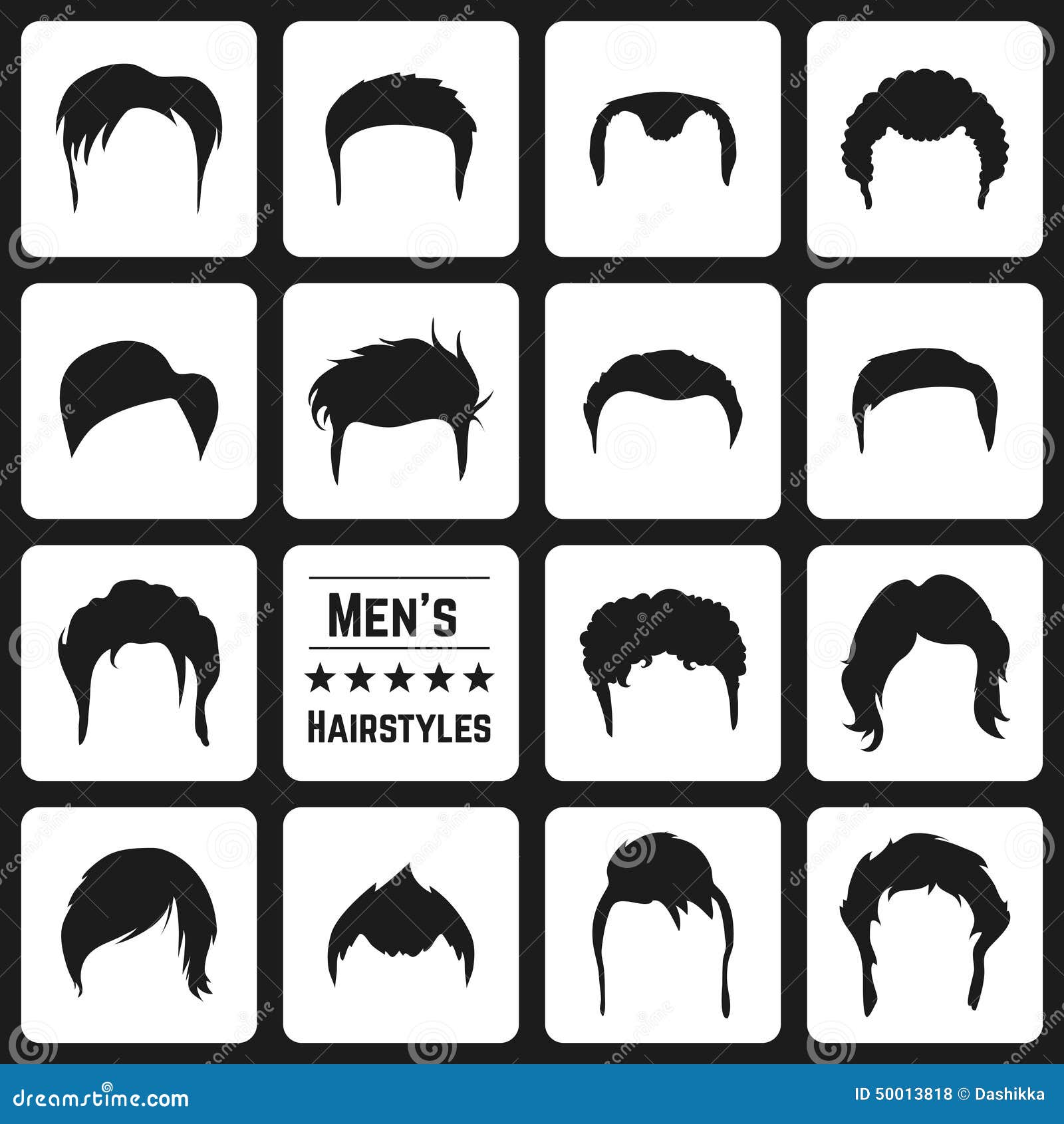 Les Coupes De Cheveux Des Hommes Illustration de Vecteur 
