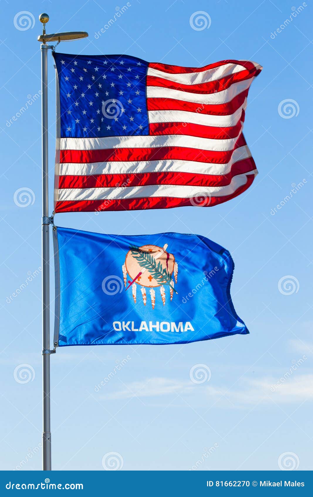 Les EtatsUnis Et Drapeaux De L'Oklahoma Photo stock Image du patriotisme, patriote 81662270