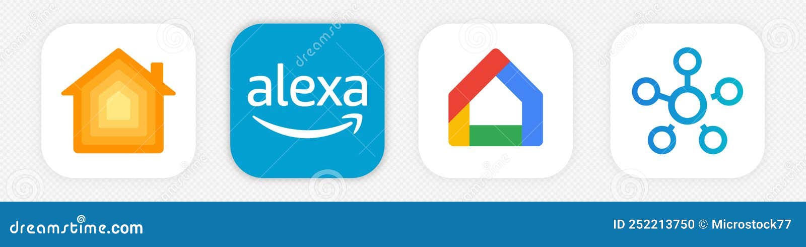 Les Meilleures Applications Pour Gérer L'icône Logo Domotique De Apple Home   Alexa Google Home Samsung Smartthings Vectoriel Image éditorial -  Illustration du appareil, conception: 252213750