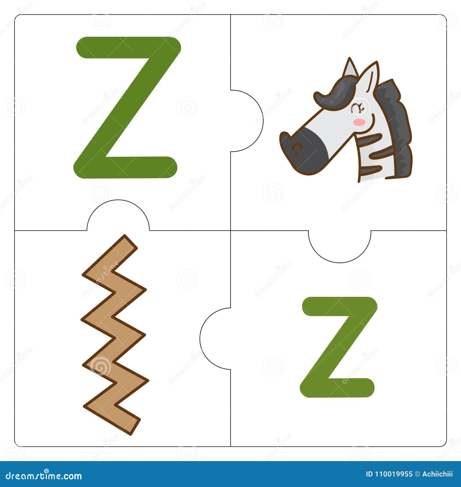 Les Mots De Match De Puzzle Denteux Z Illustration De Vecteur Illustration Du Couleur Apprenez 110019955