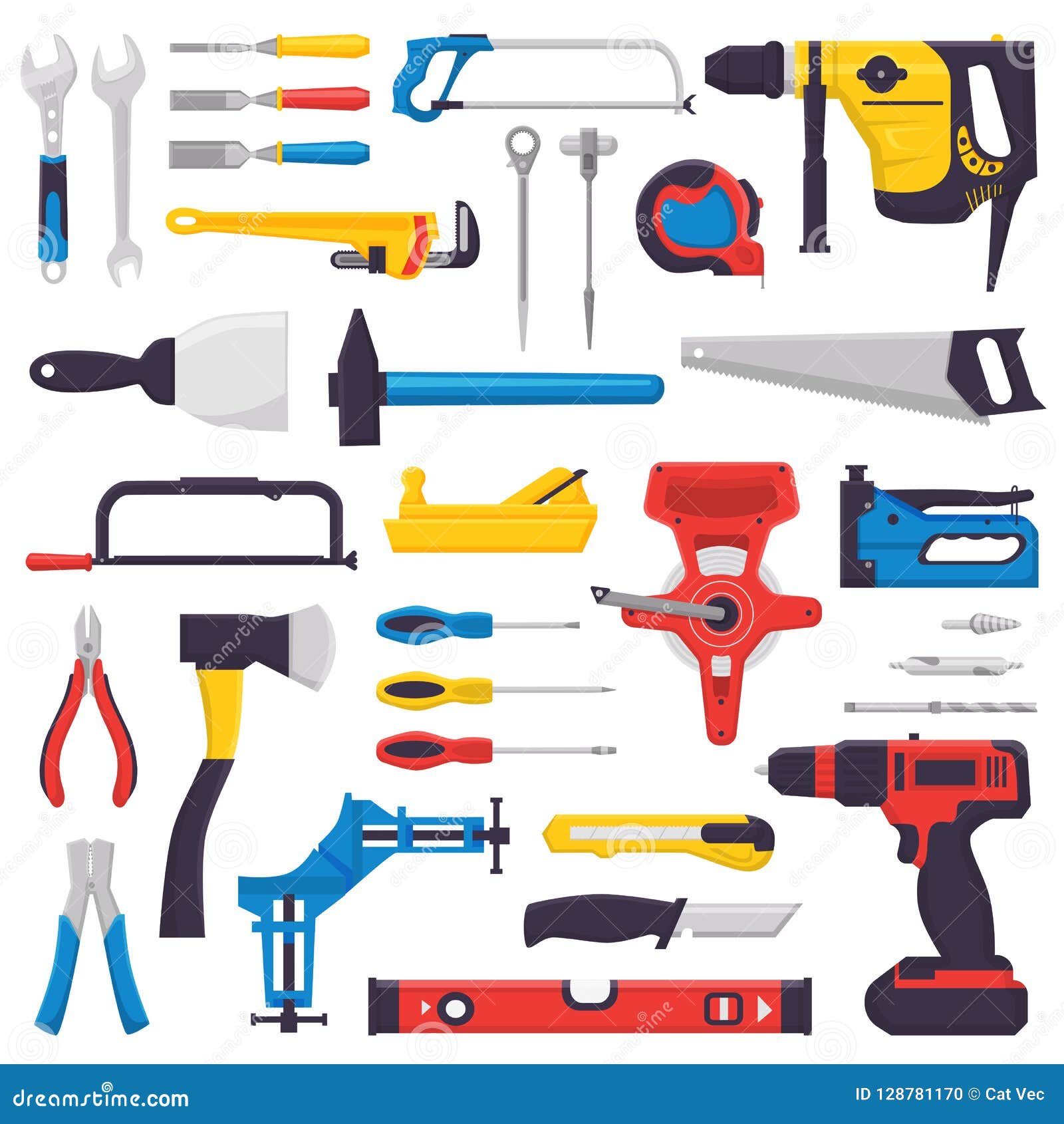 Outils De Construction D'illustration Bricolage Design Plat