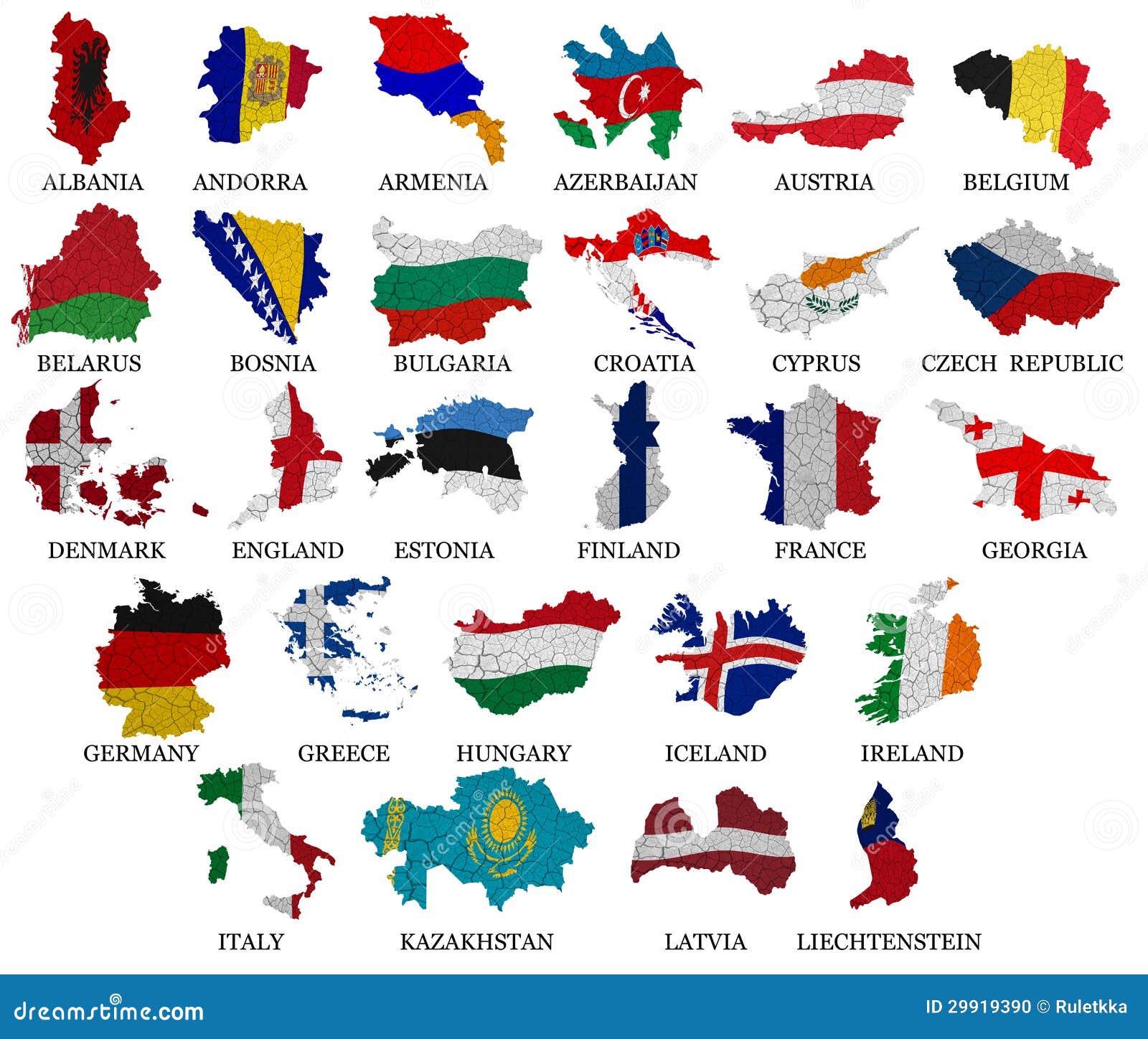 Le Drapeau De Pays De Leurope Trace La Partie Illustration