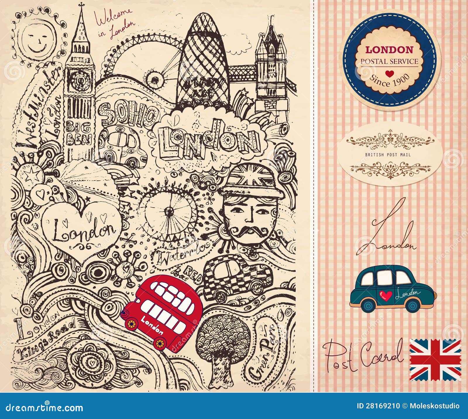 Les symboles de Londres illustration stock. Illustration du module